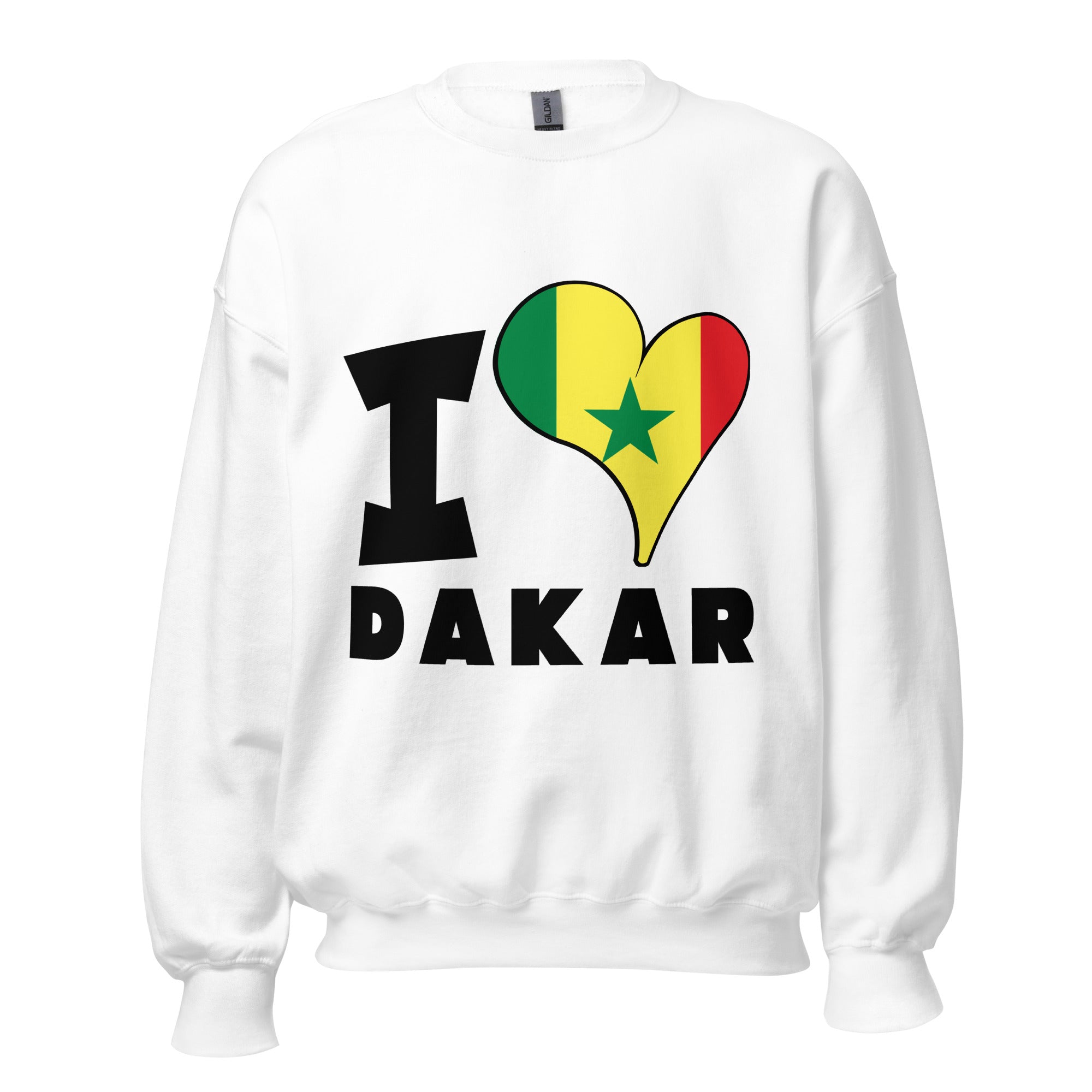 Unisex Sweatshirt - I Love Dakar Flag