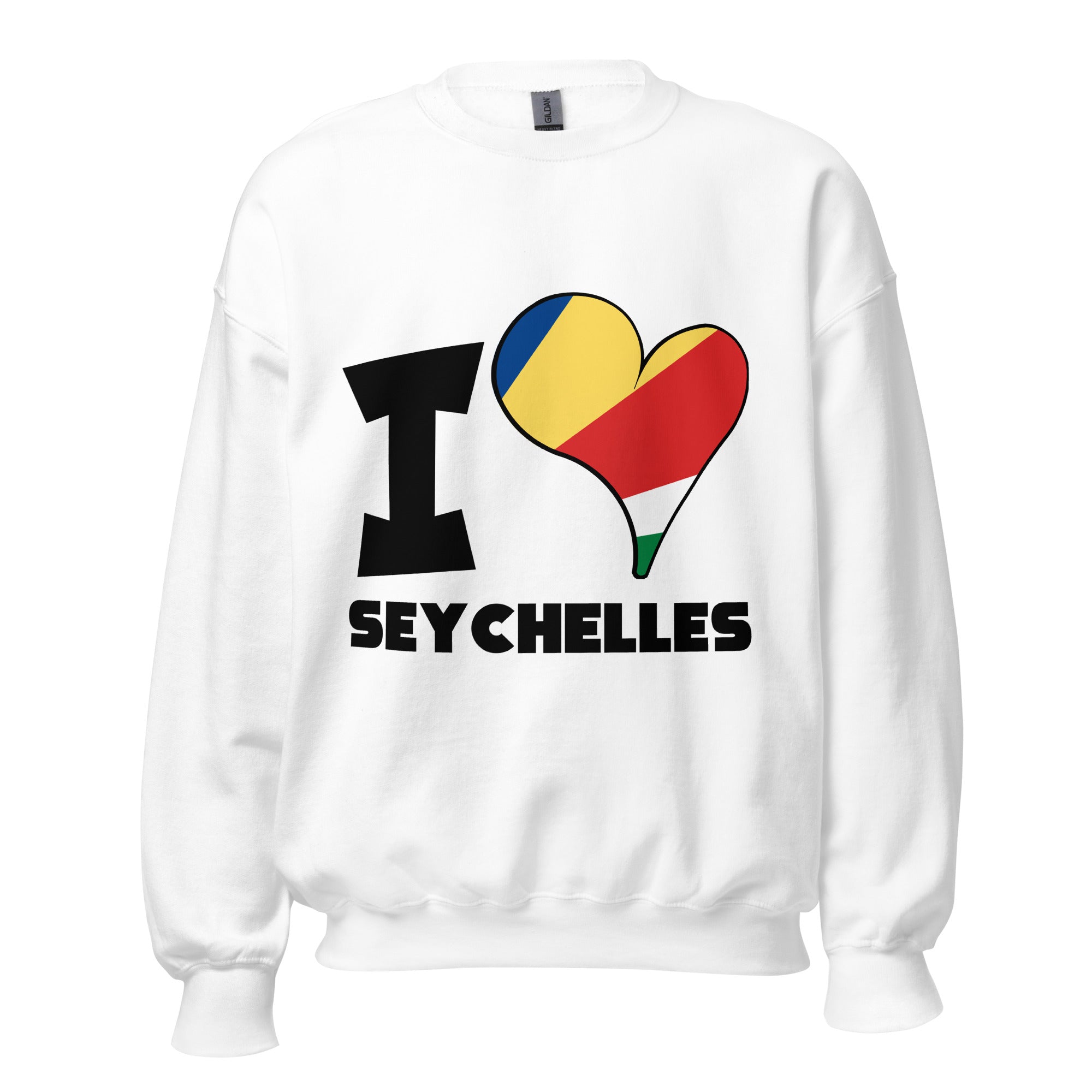 Unisex Sweatshirt - I Love Seychelles Flag