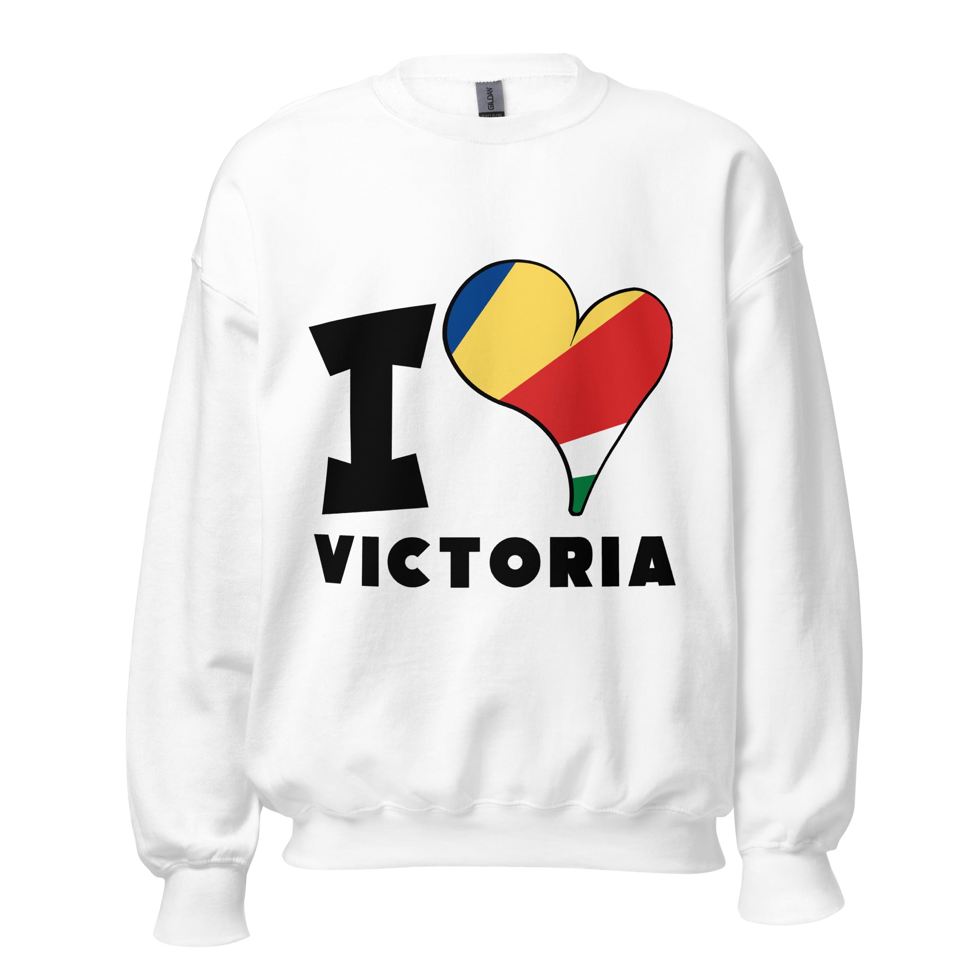 Unisex Sweatshirt - I Love Victoria Flag