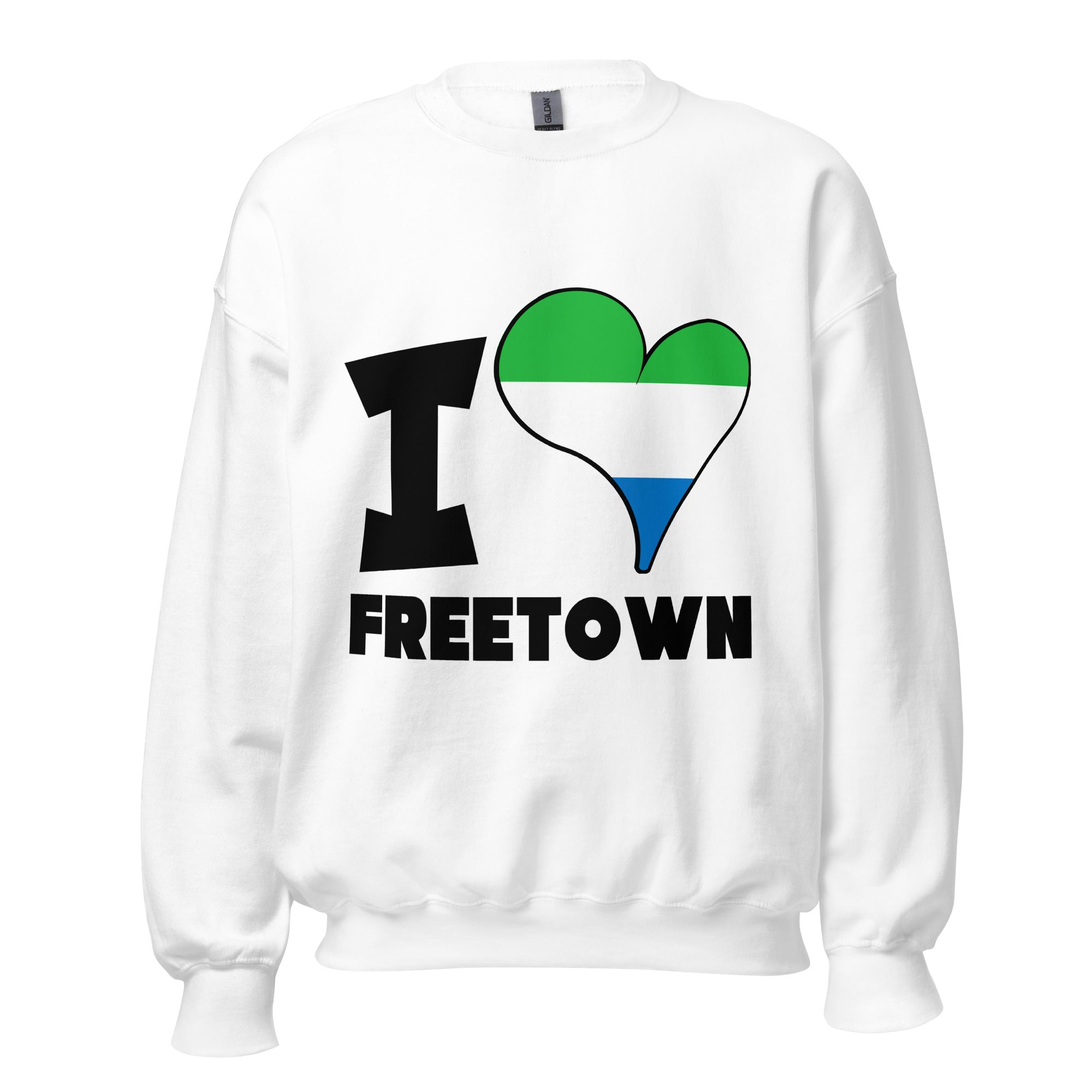 Unisex Sweatshirt - I Love Freetown Flag