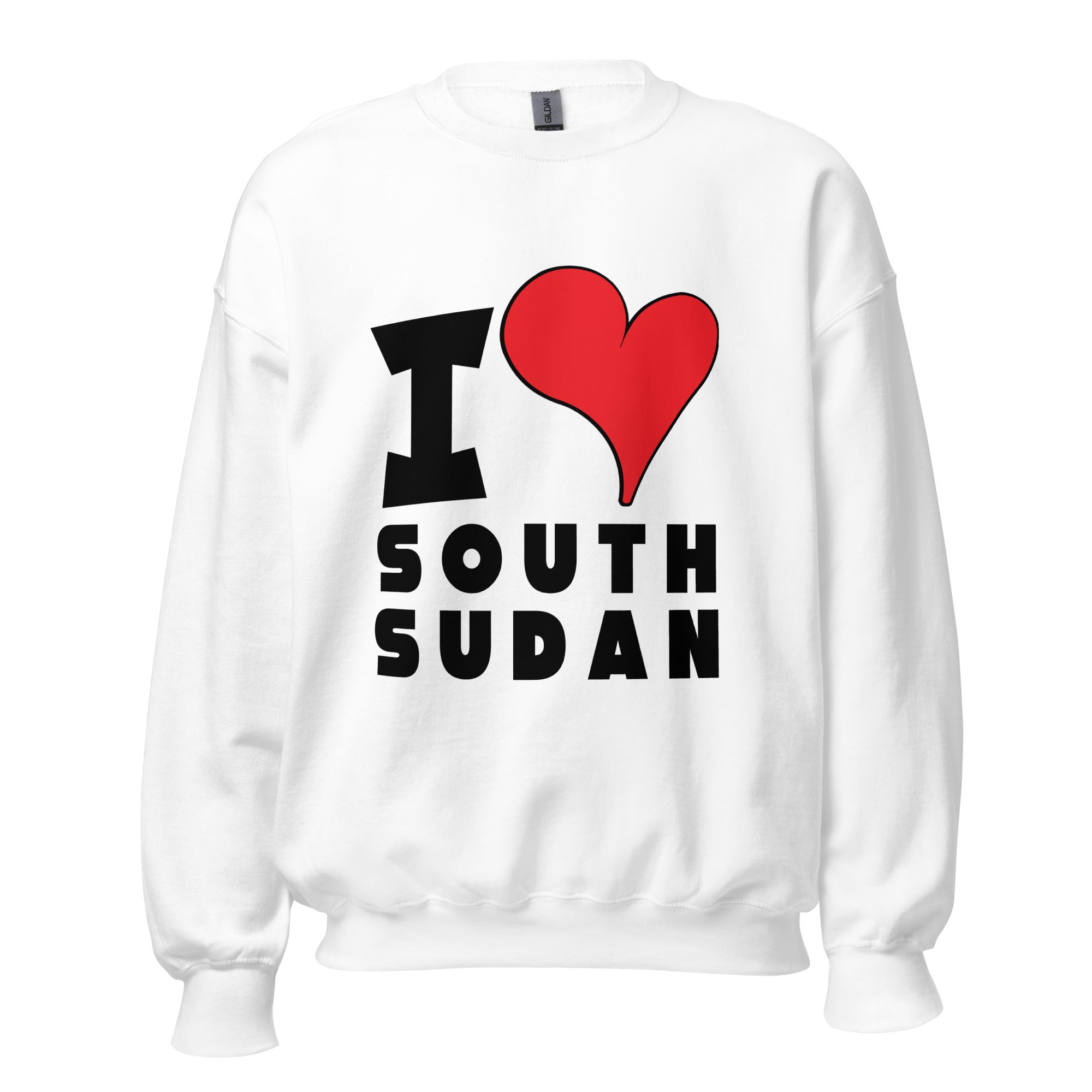 Unisex Sweatshirt - I Love South Sudan Red