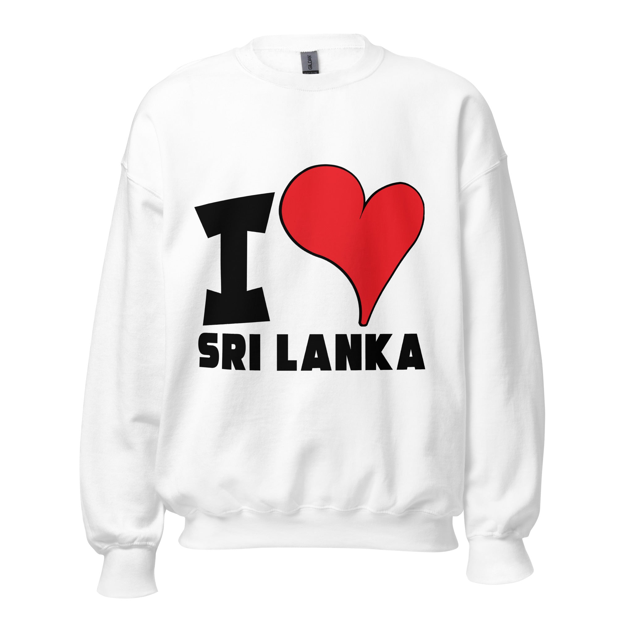 Unisex Sweatshirt - I Love Sri Lanka Red