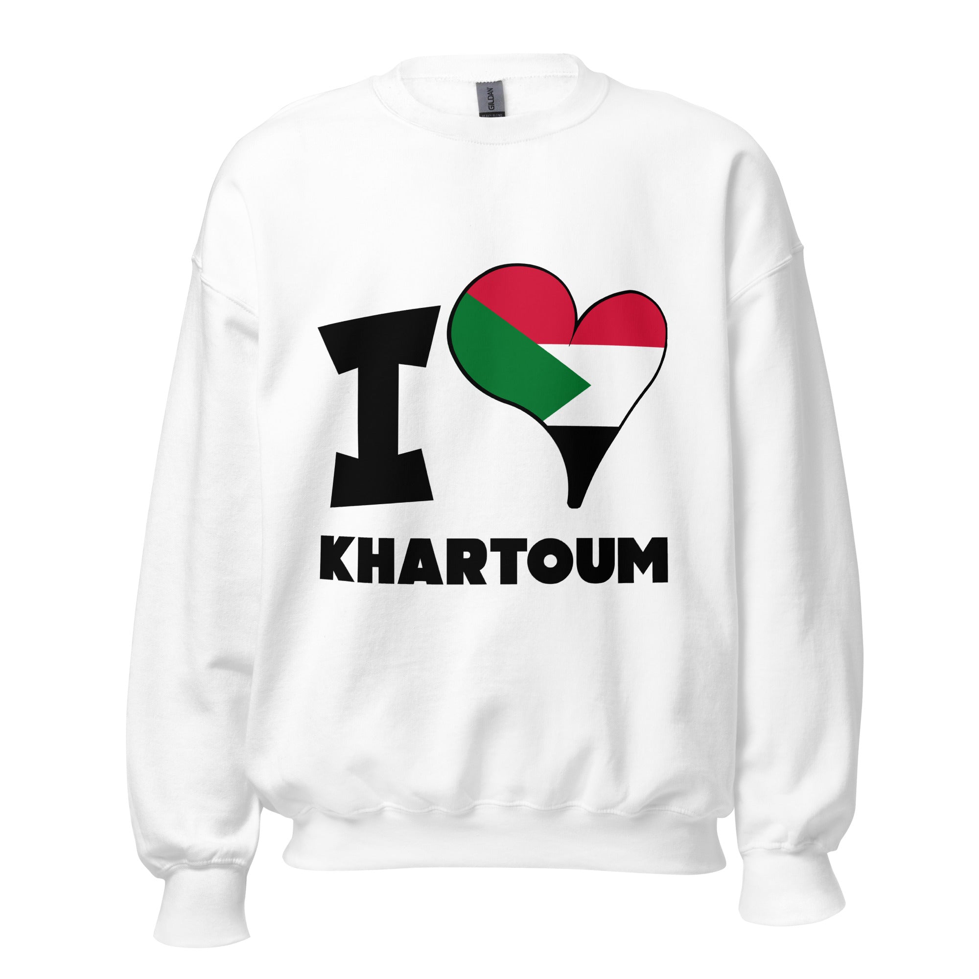 Unisex Sweatshirt - I Love Khartoum Flag