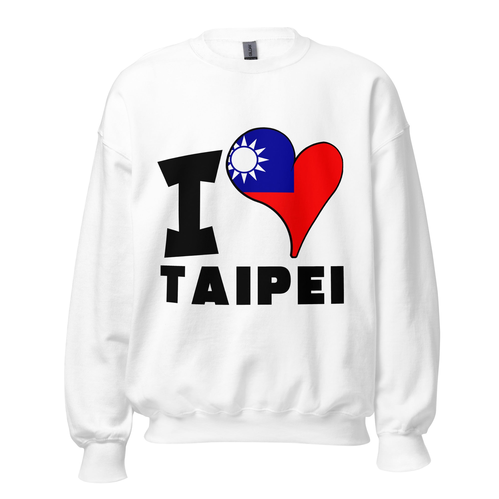 Unisex Sweatshirt - I Love Taipei Flag