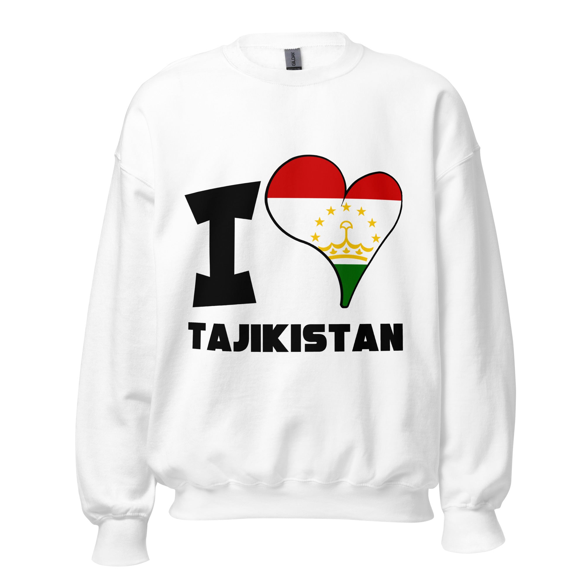 Unisex Sweatshirt - I Love Tajikistan Flag