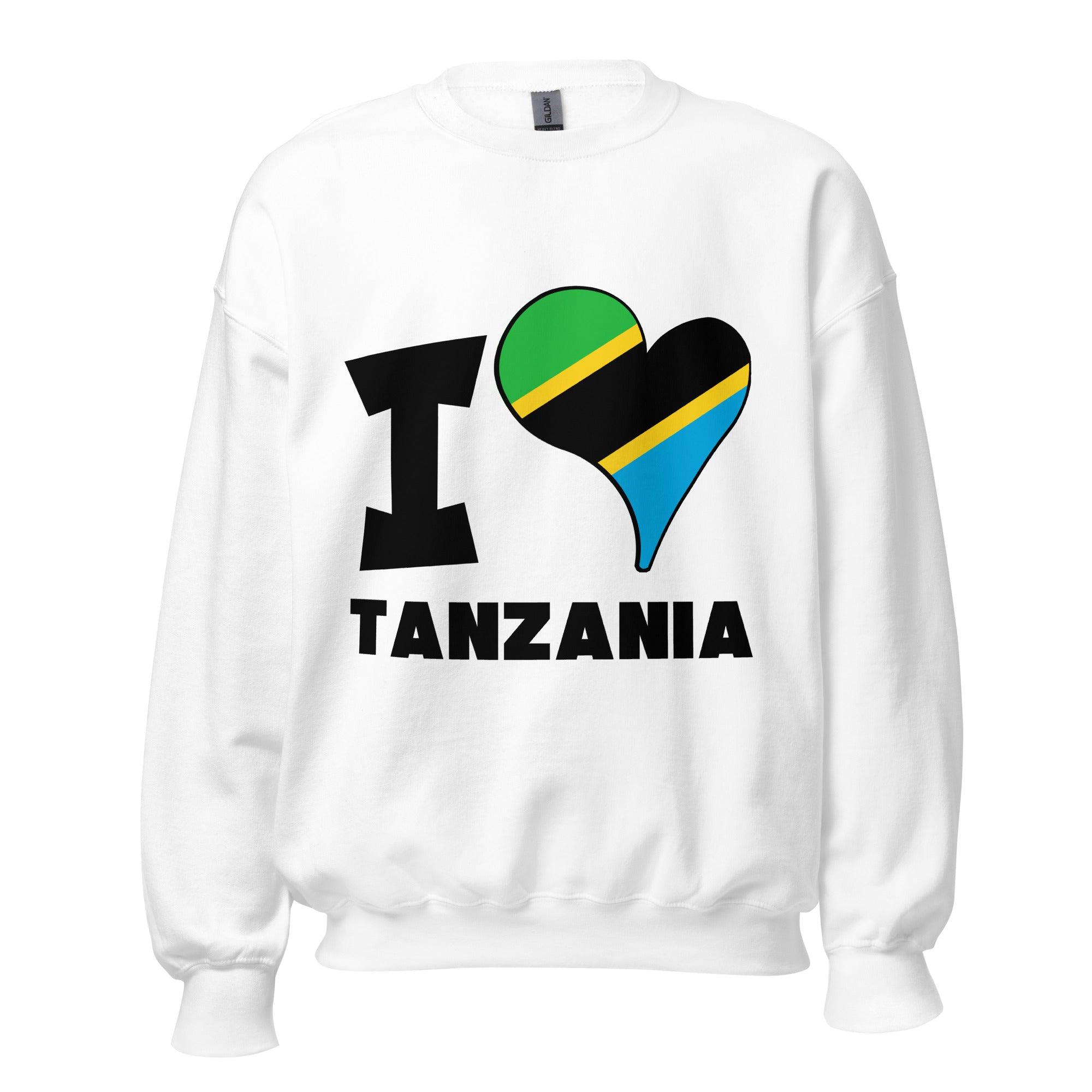 Unisex Sweatshirt - I Love Tanzania Flag