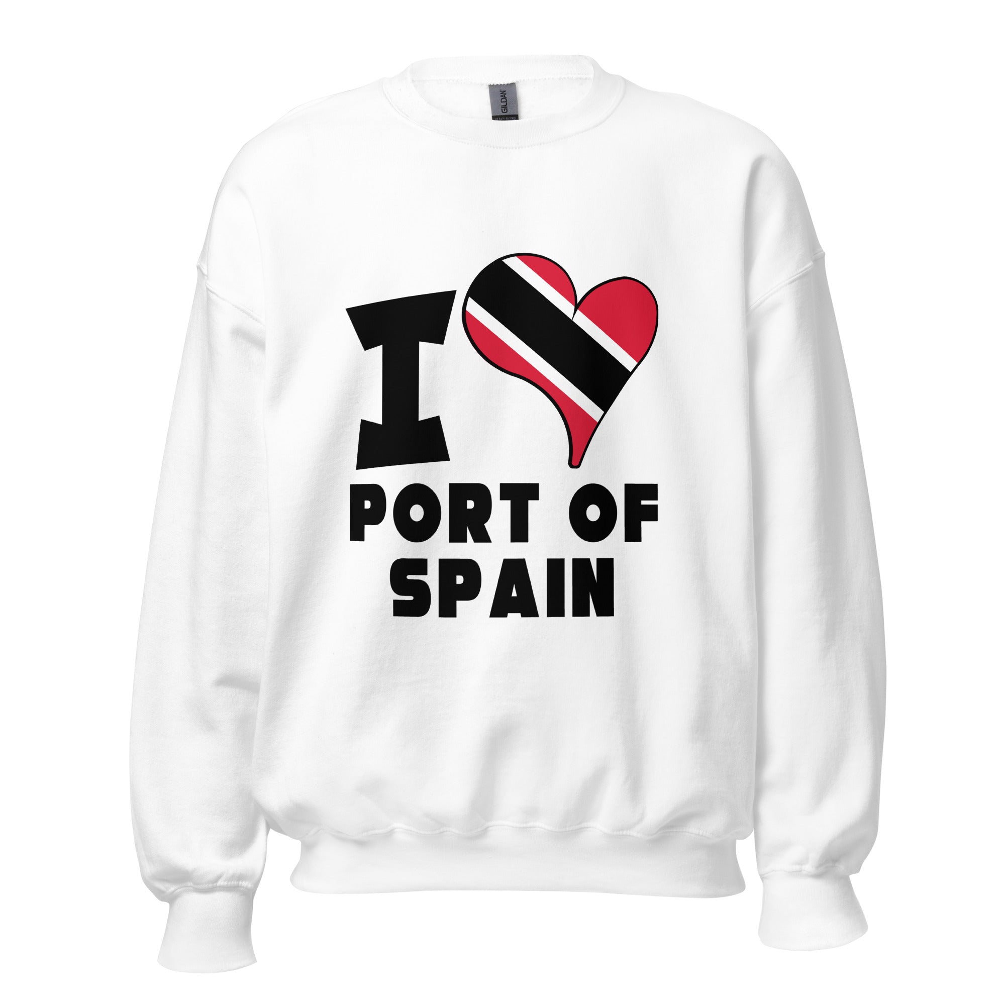 Unisex Sweatshirt - I Love Port of Spain Flag