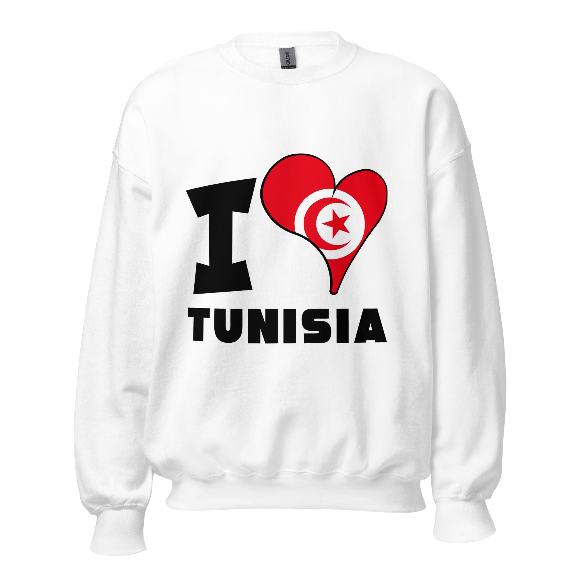 Unisex Sweatshirt - I Love Tunisia Flag