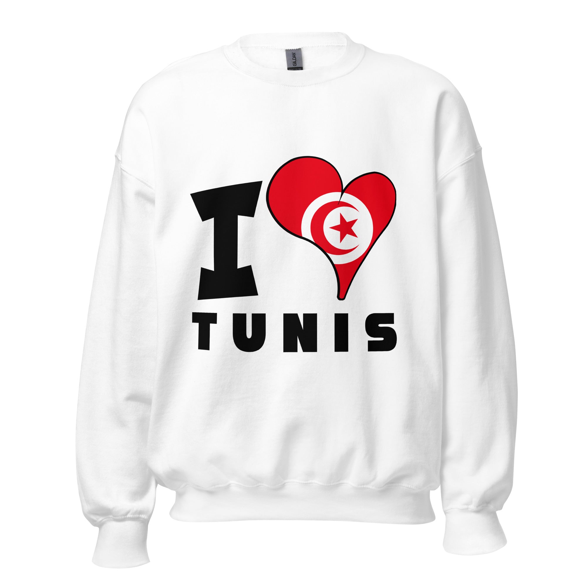 Unisex Sweatshirt - I Love Tunis Flag