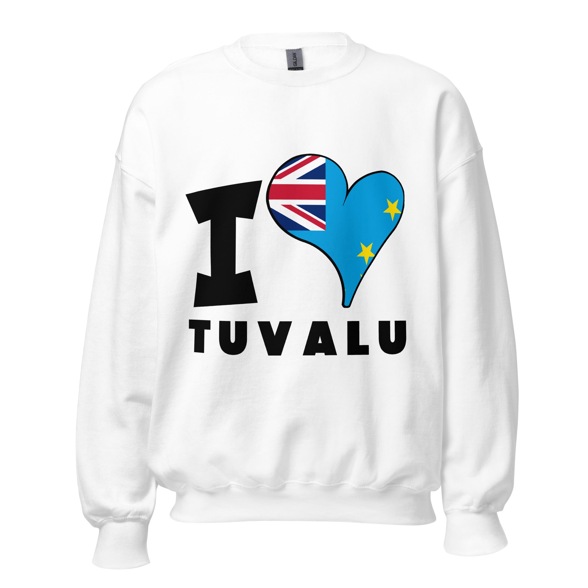 Unisex Sweatshirt - I Love Tuvalu Flag