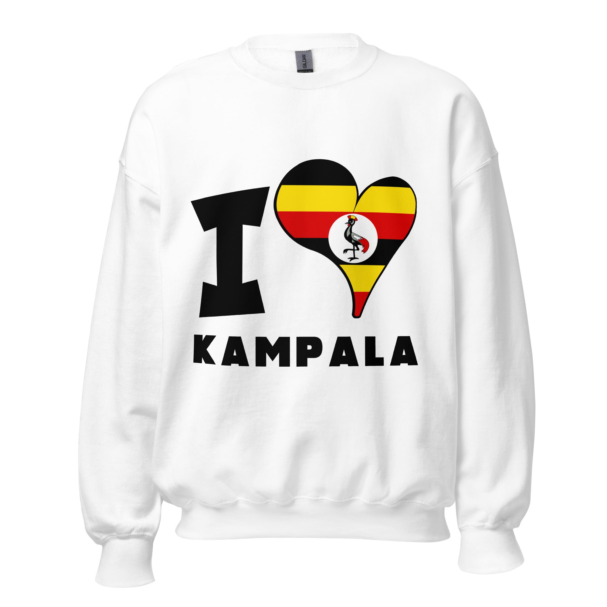 Unisex Sweatshirt - I Love Kampala Flag