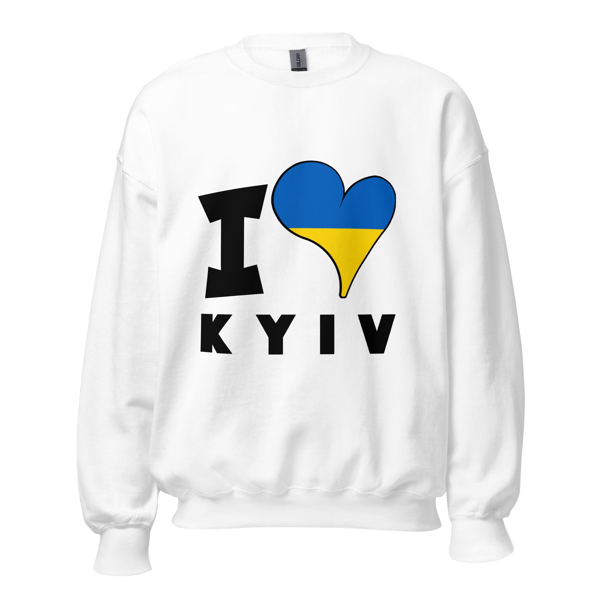 Unisex Sweatshirt - I Love Kyiv Flag