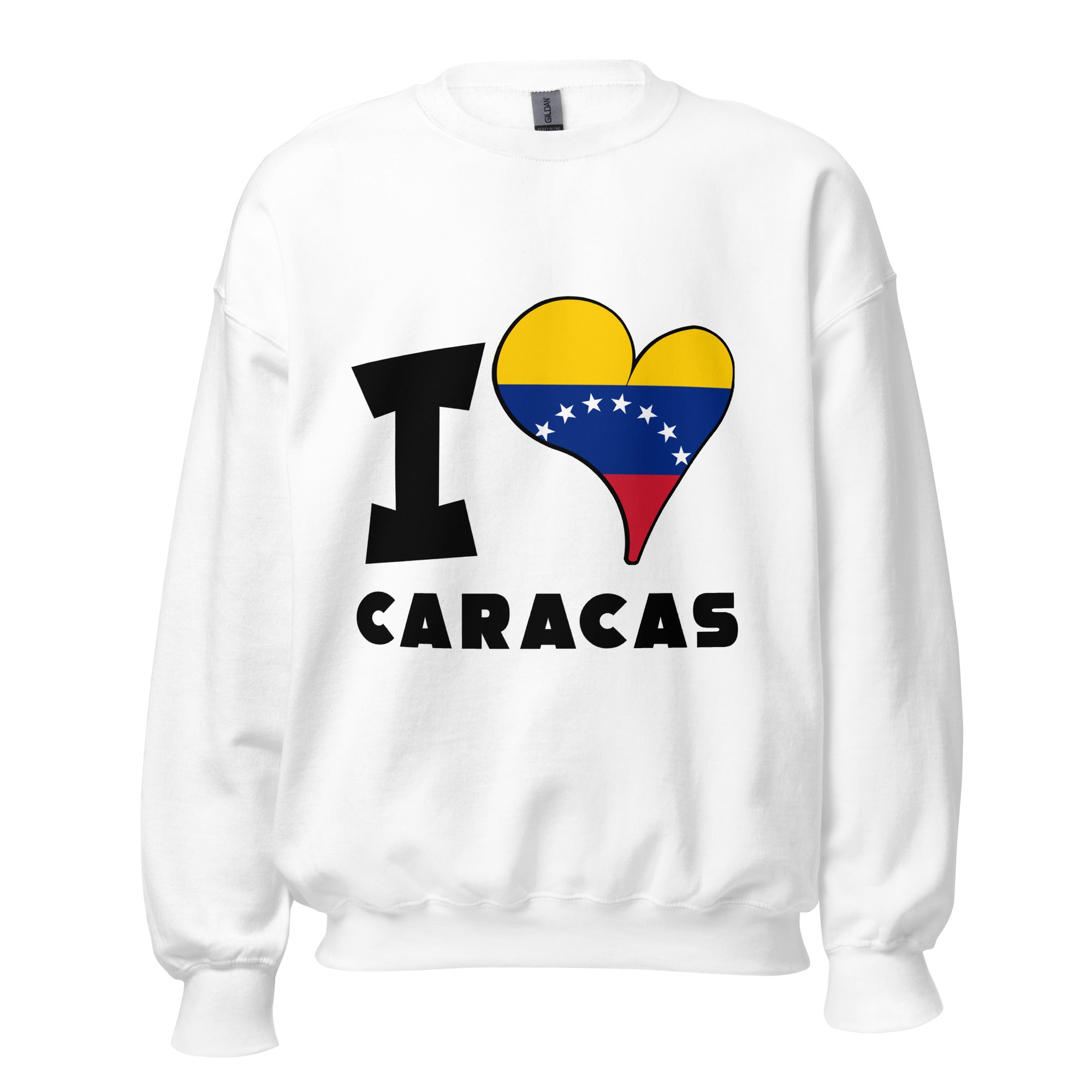 Unisex Sweatshirt - I Love Caracas Flag