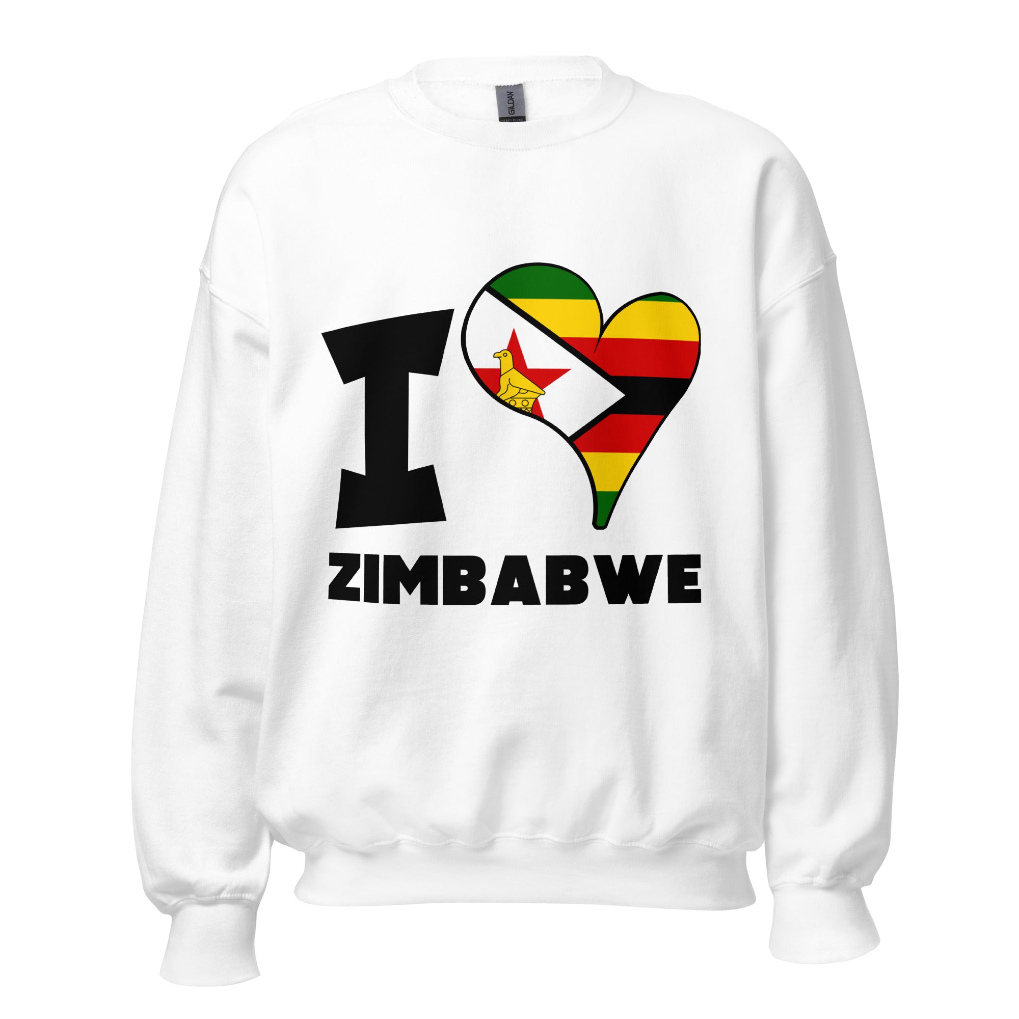 Unisex Sweatshirt - I Love Zimbabwe Flag