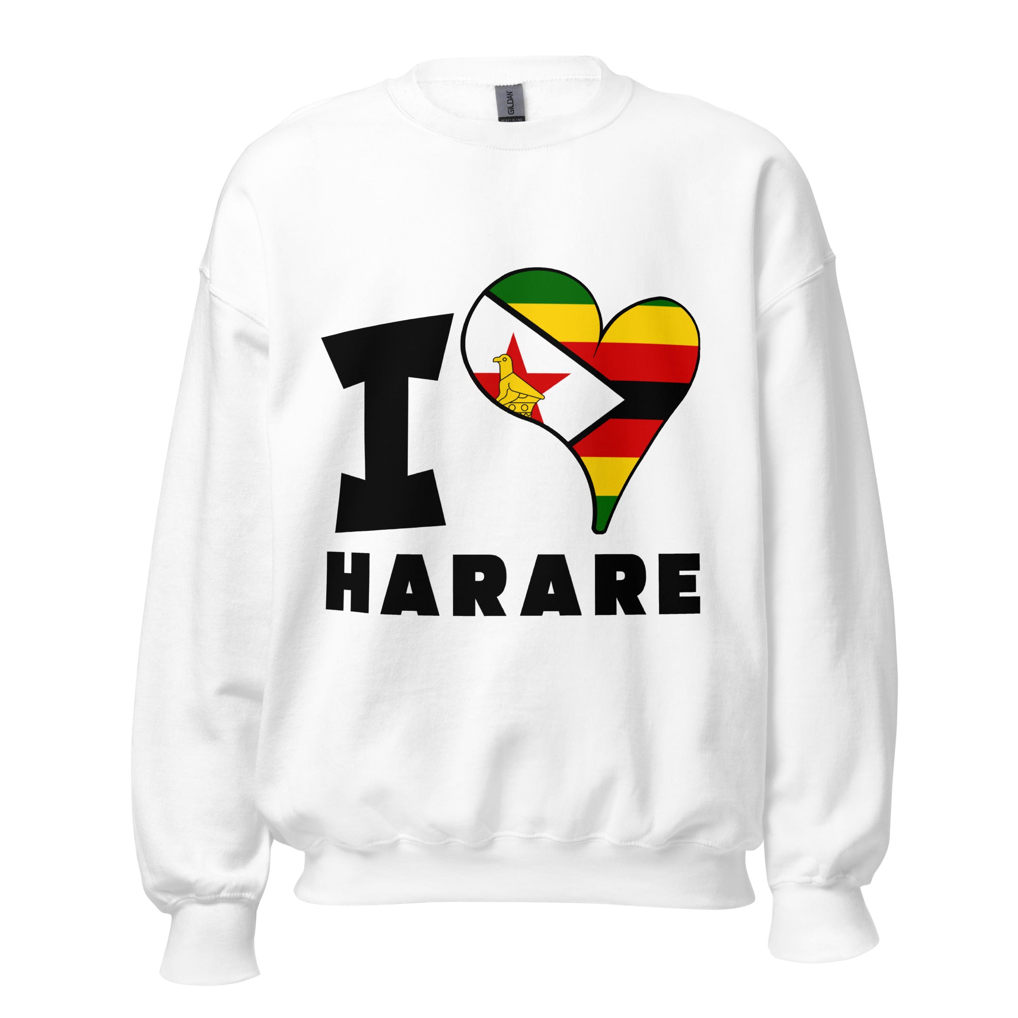 Unisex Sweatshirt - I Love Harare Flag