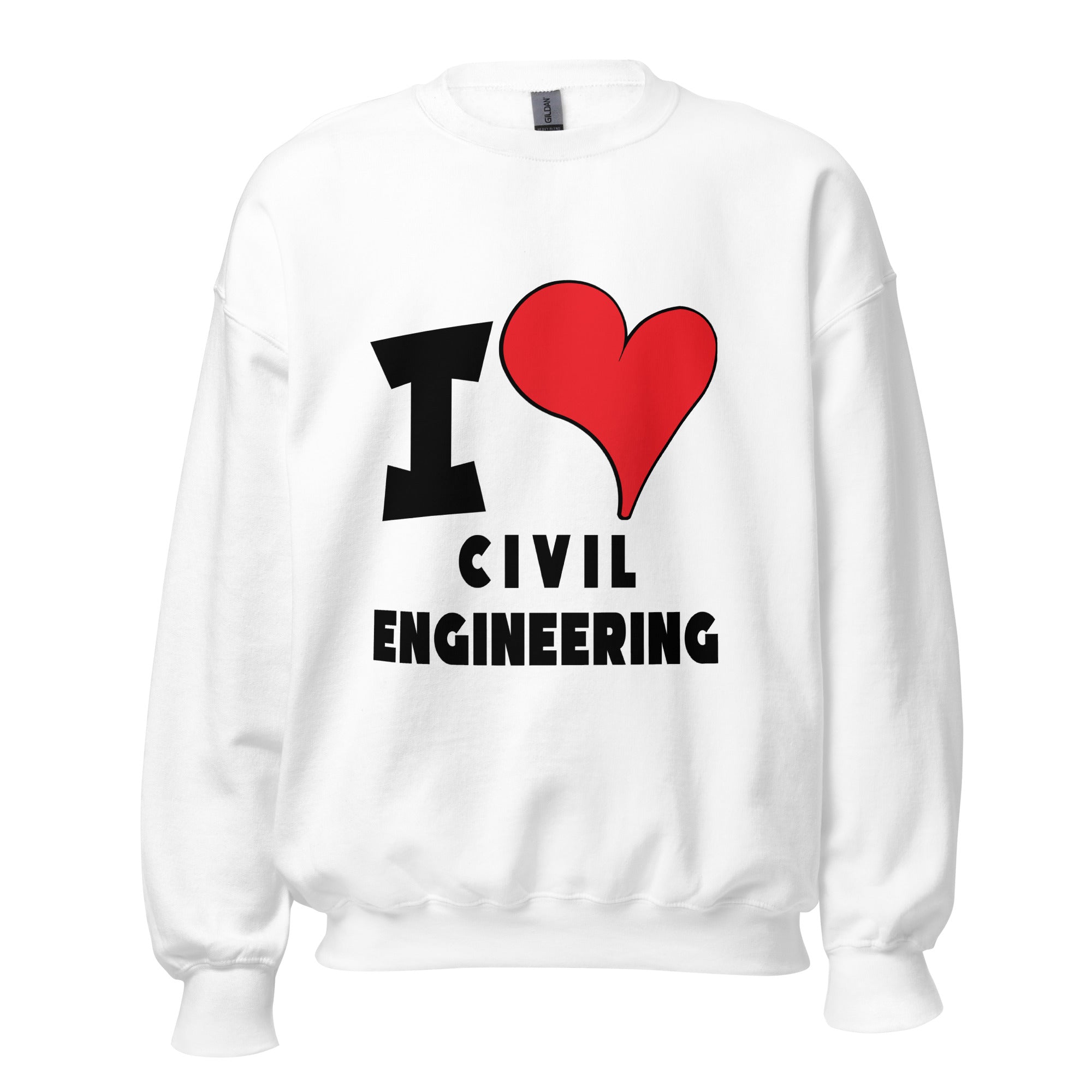 Unisex Sweatshirt - I Love Civil Engineering Red