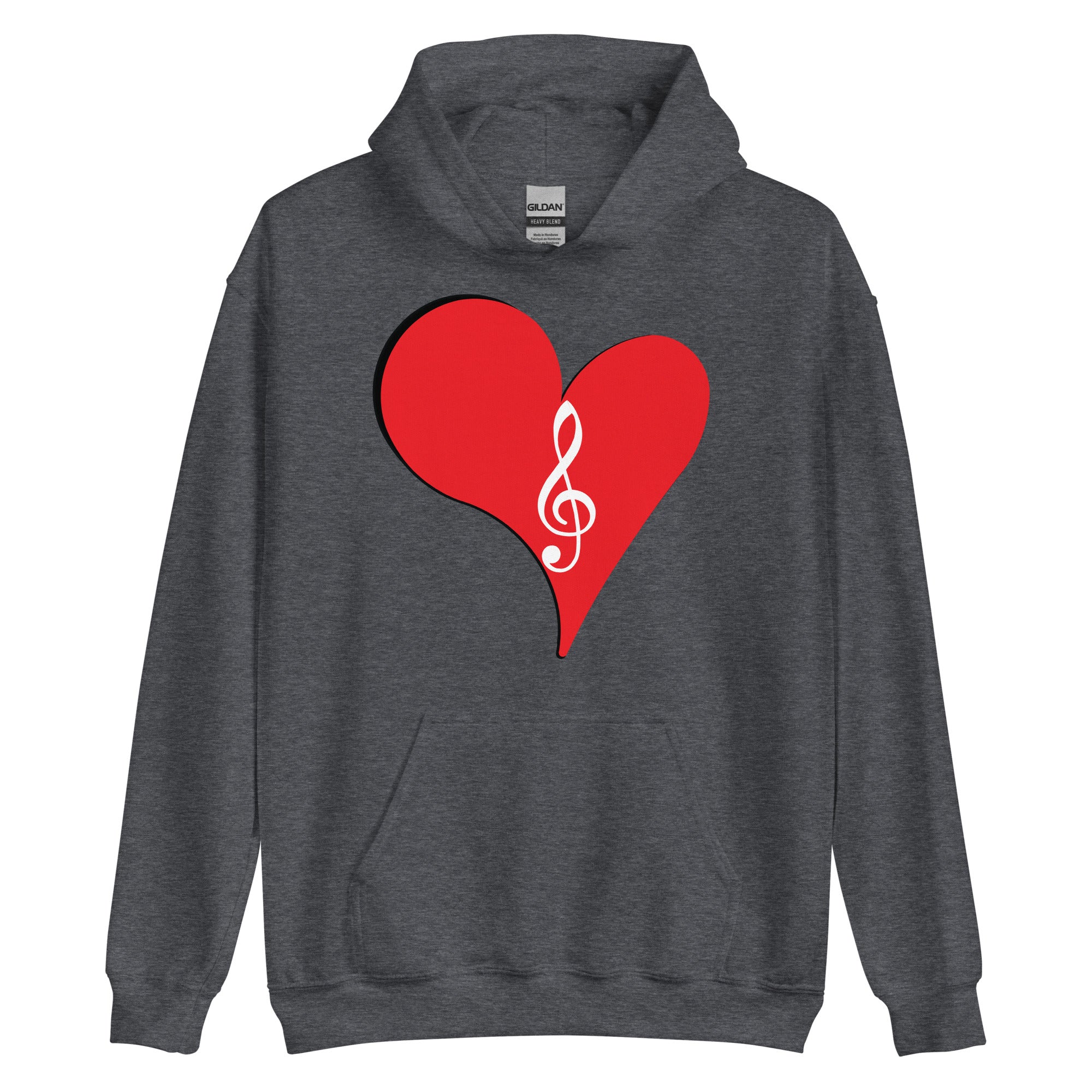 Unisex Hoodie - I Love Music Red