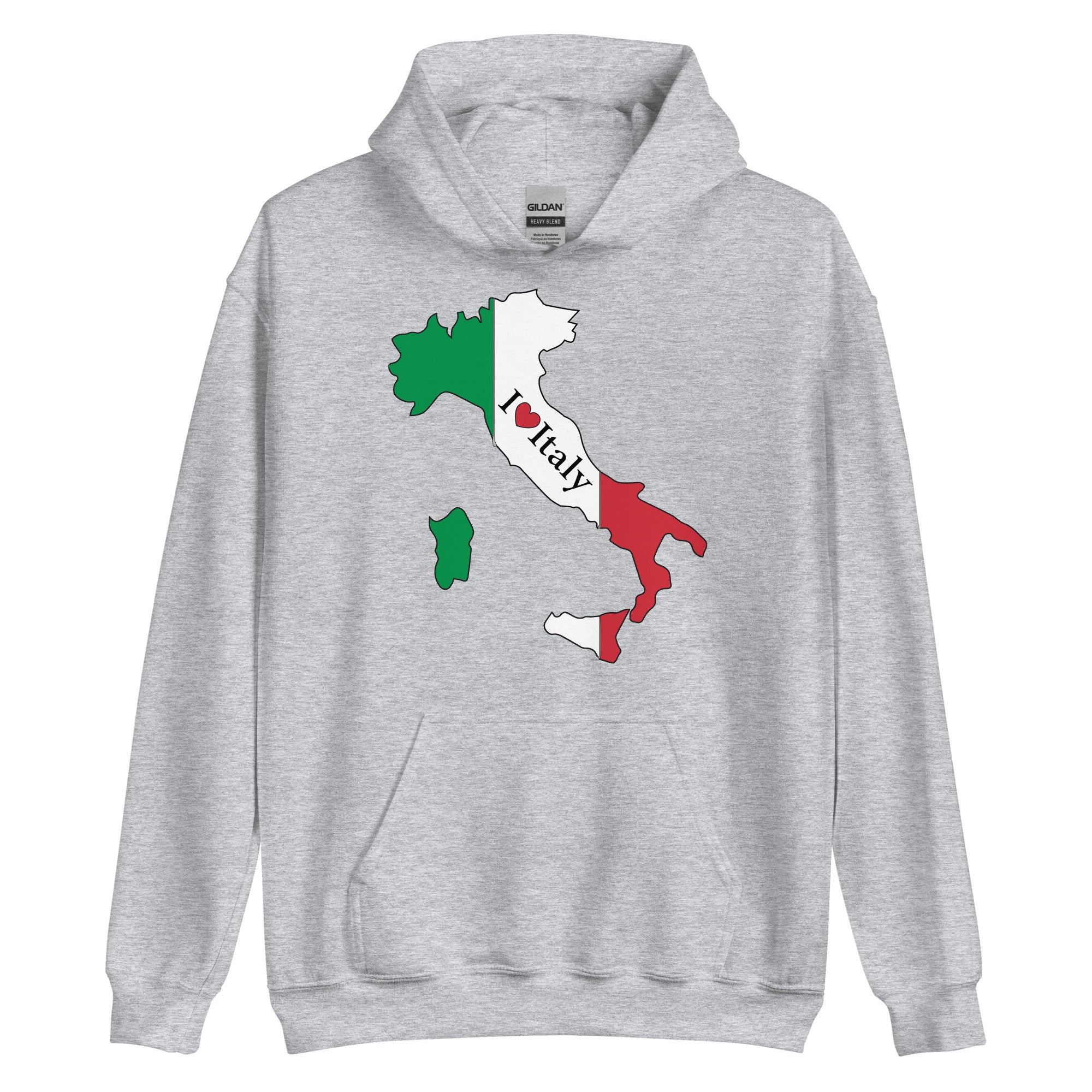 Unisex Hoodie - I Love Italy Map