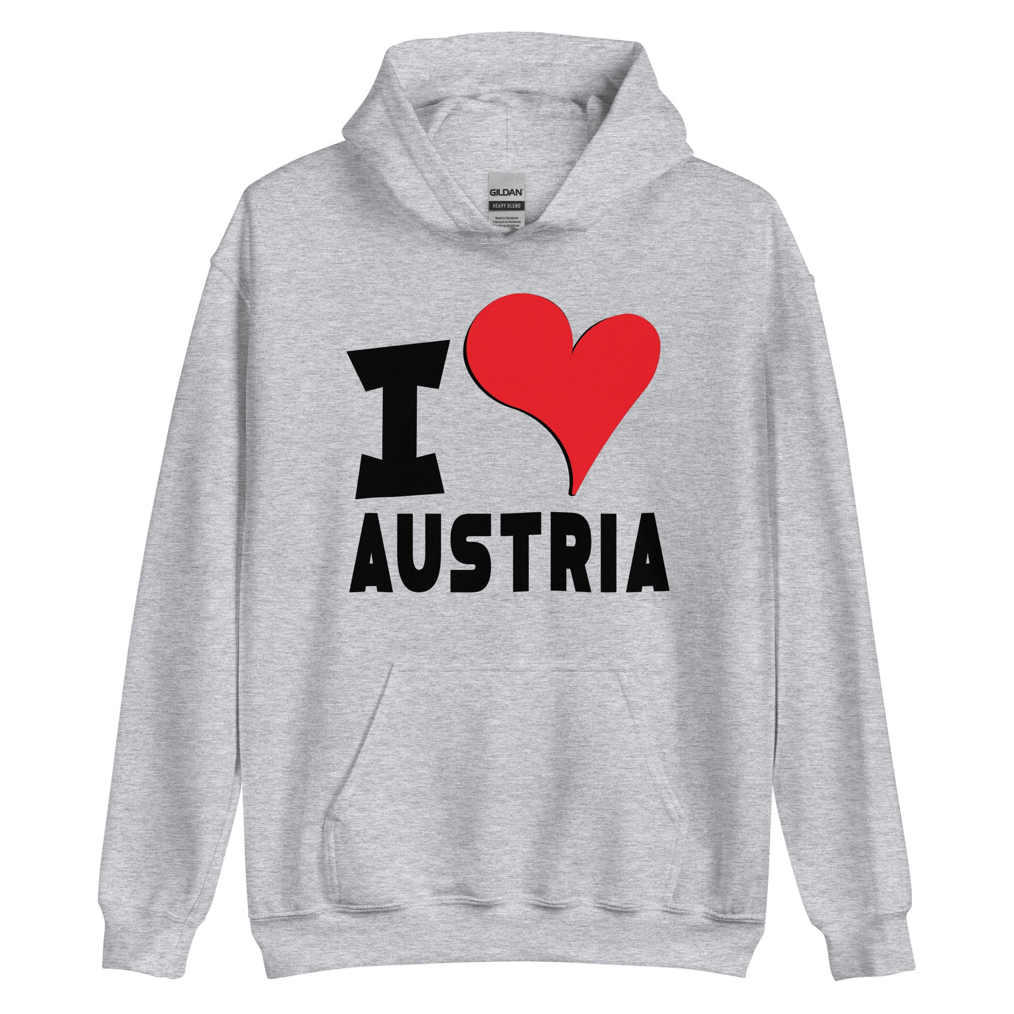 Unisex Hoodie - I Love Austria Red