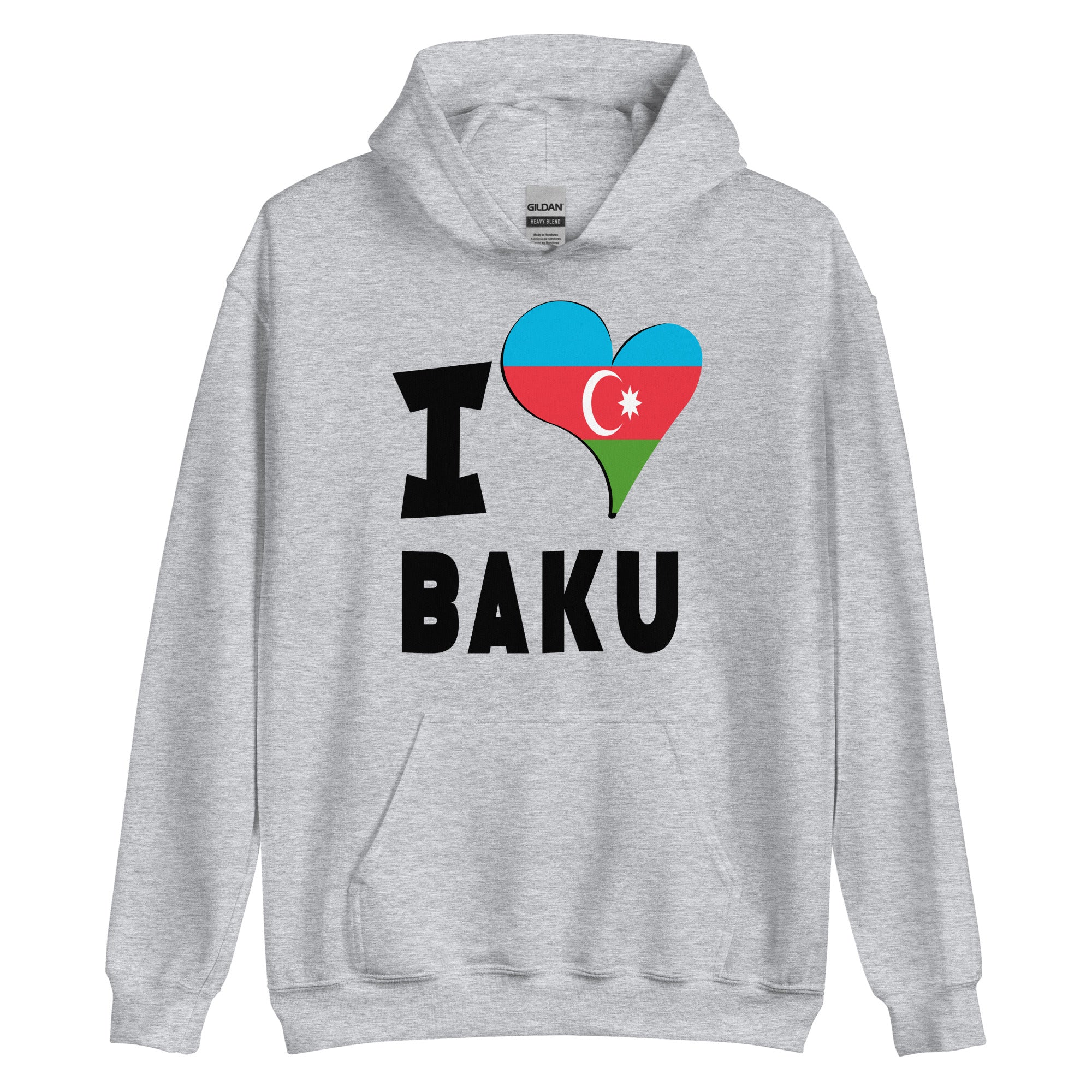 Unisex Hoodie - I Love Baku Flag