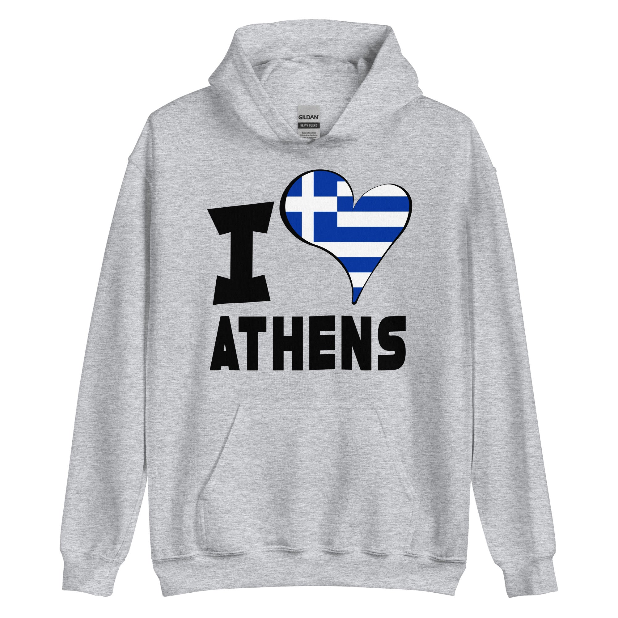 Unisex Hoodie - I Love Athens Flag