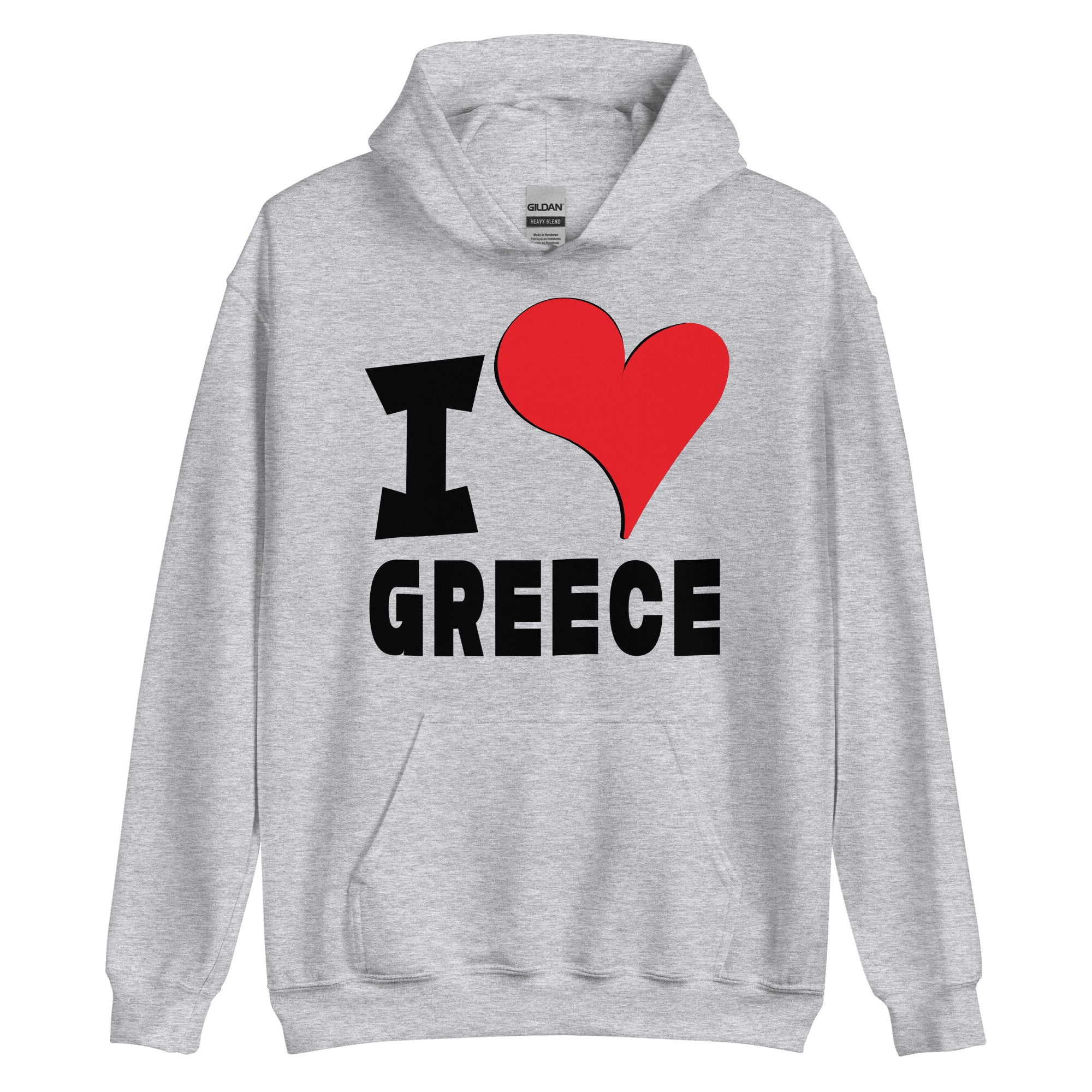 Unisex Hoodie - I Love Greece Red