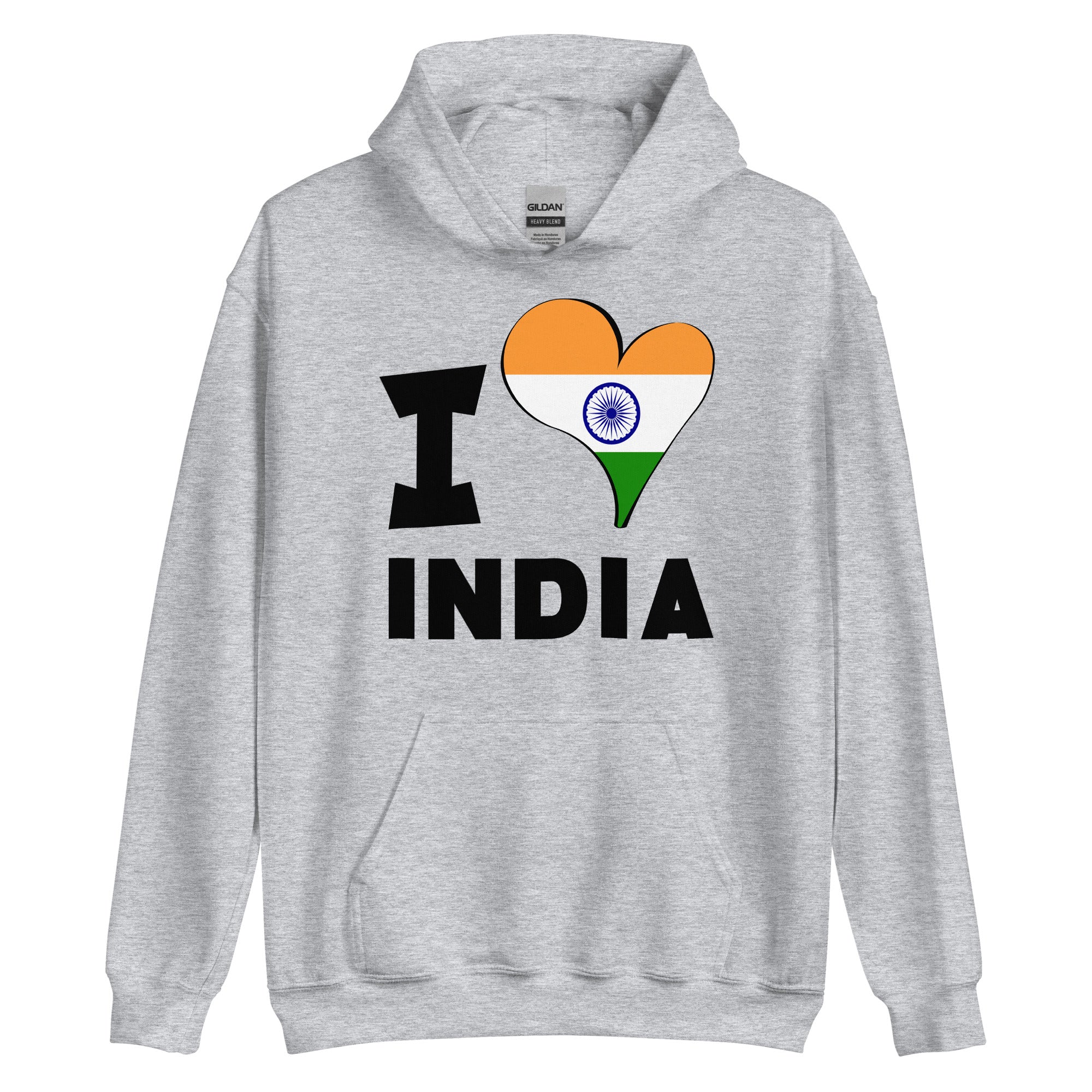 Unisex Hoodie - I Love India Flag