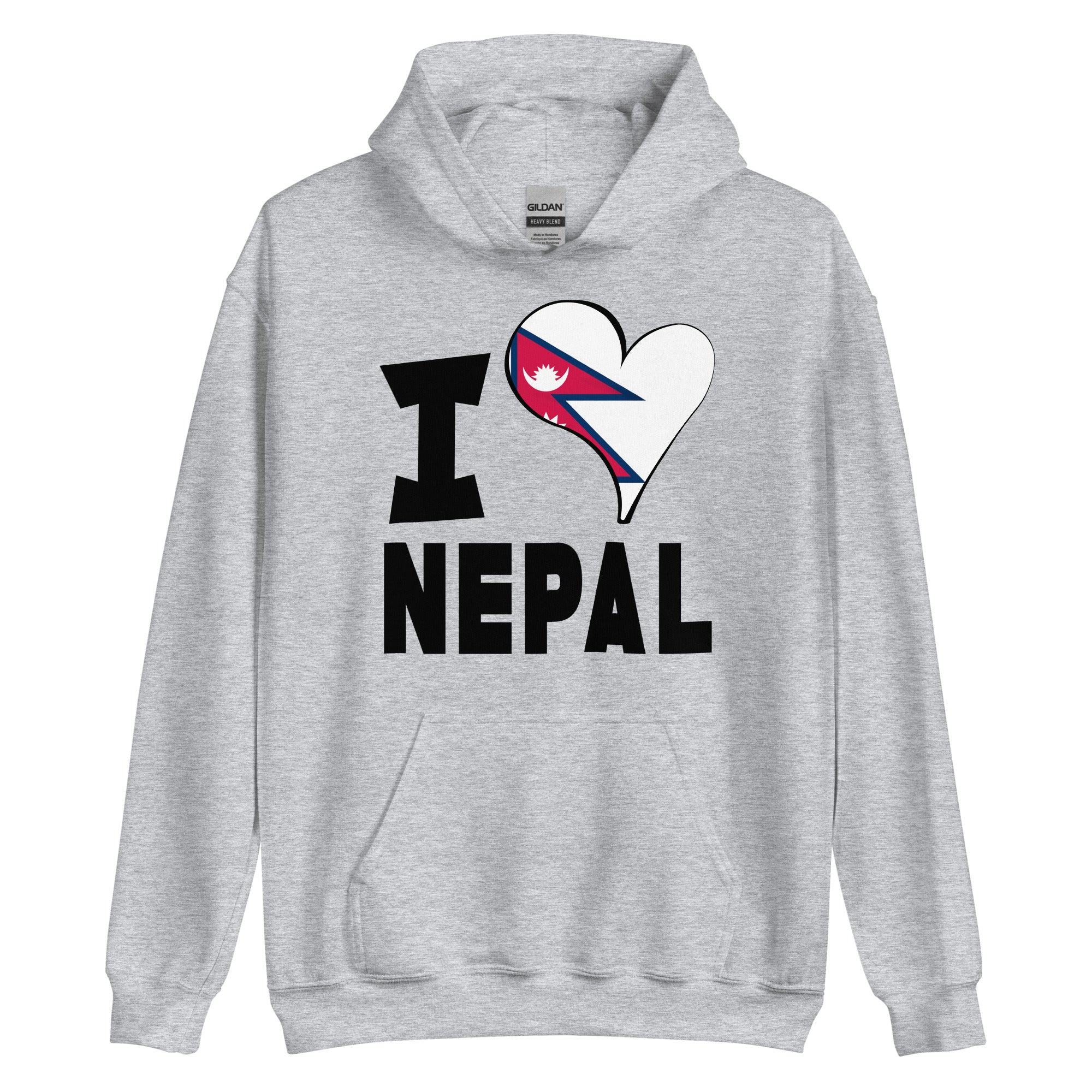 Unisex Hoodie - I Love Nepal Flag