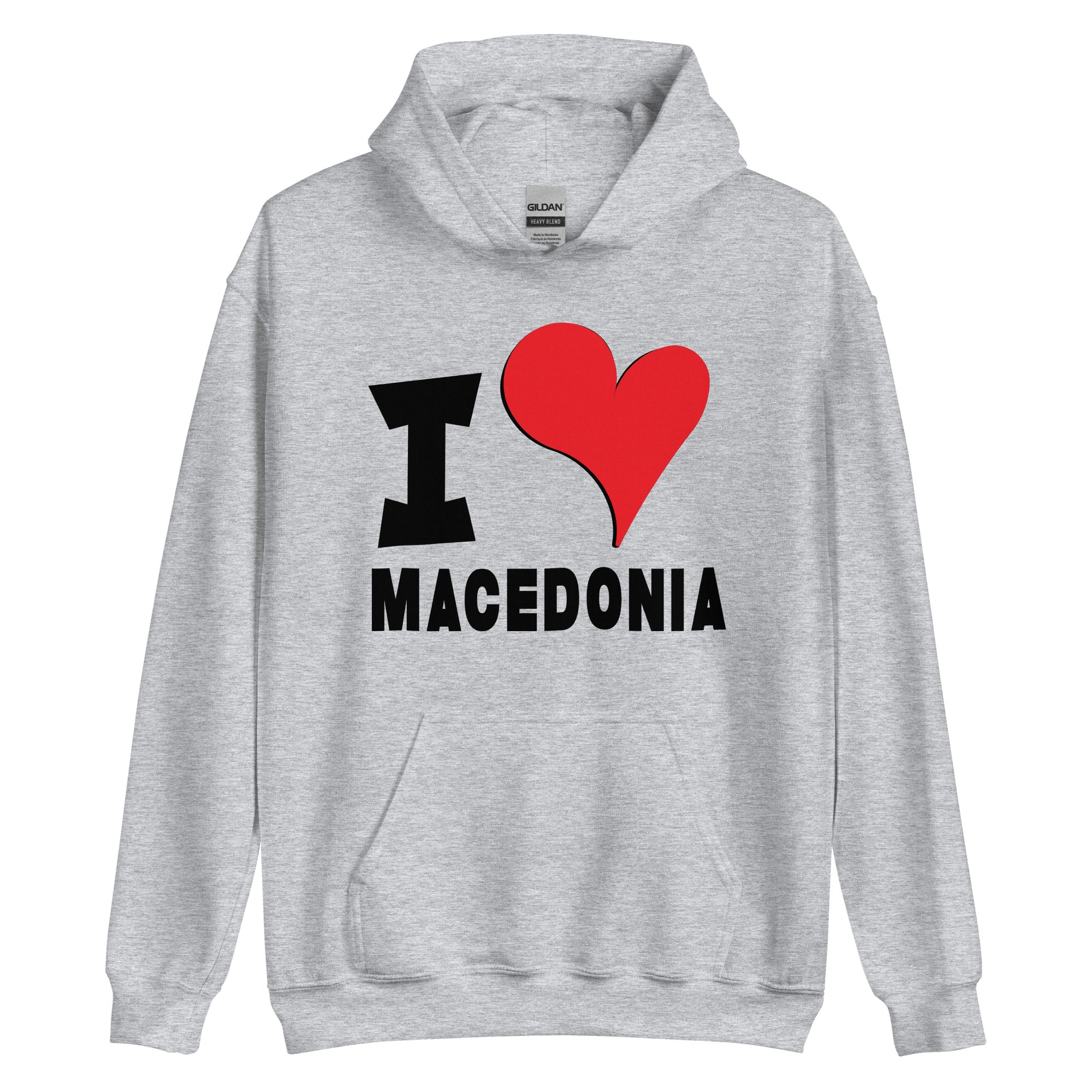 Unisex Hoodie - I Love Macedonia Red