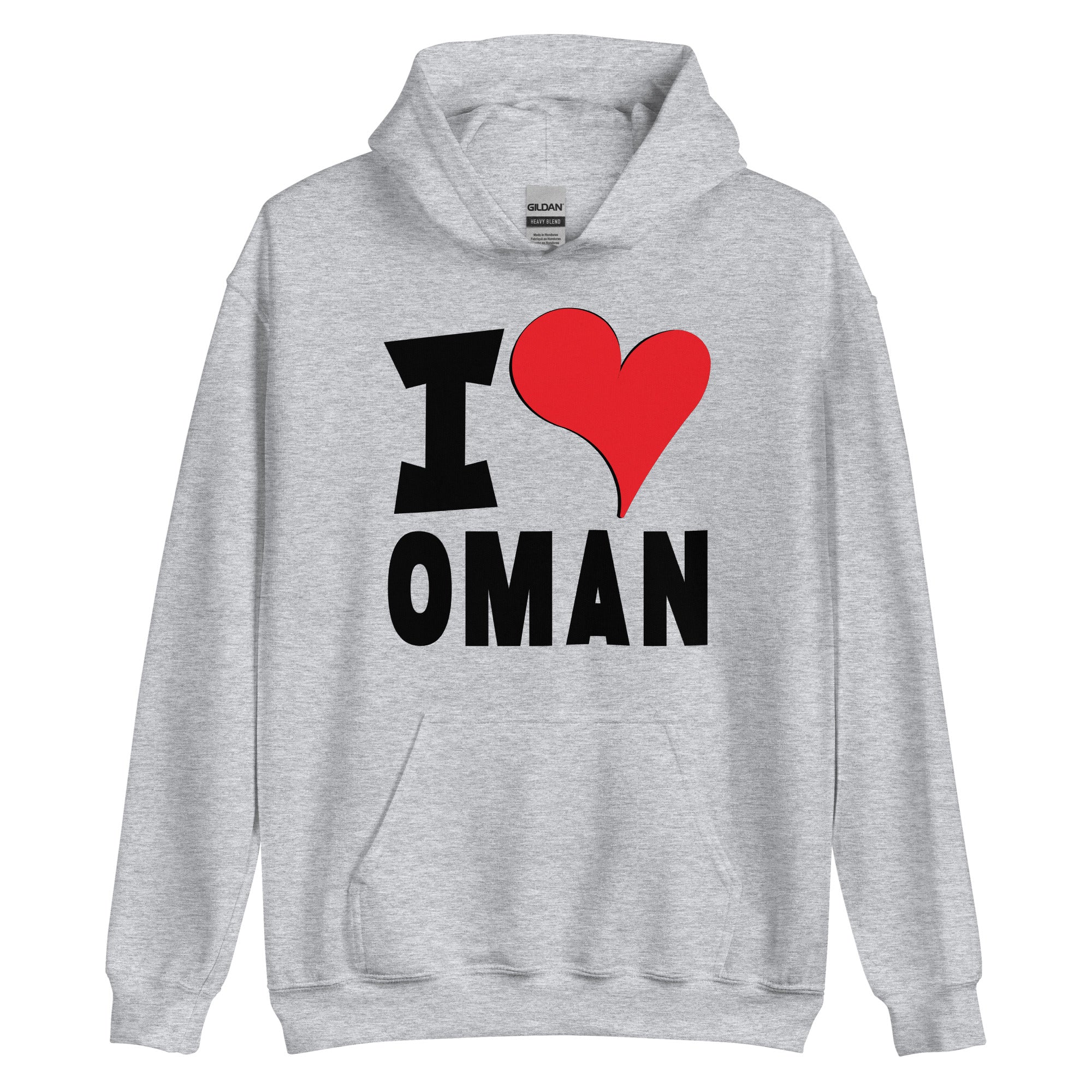 Unisex Hoodie - I Love Oman Red