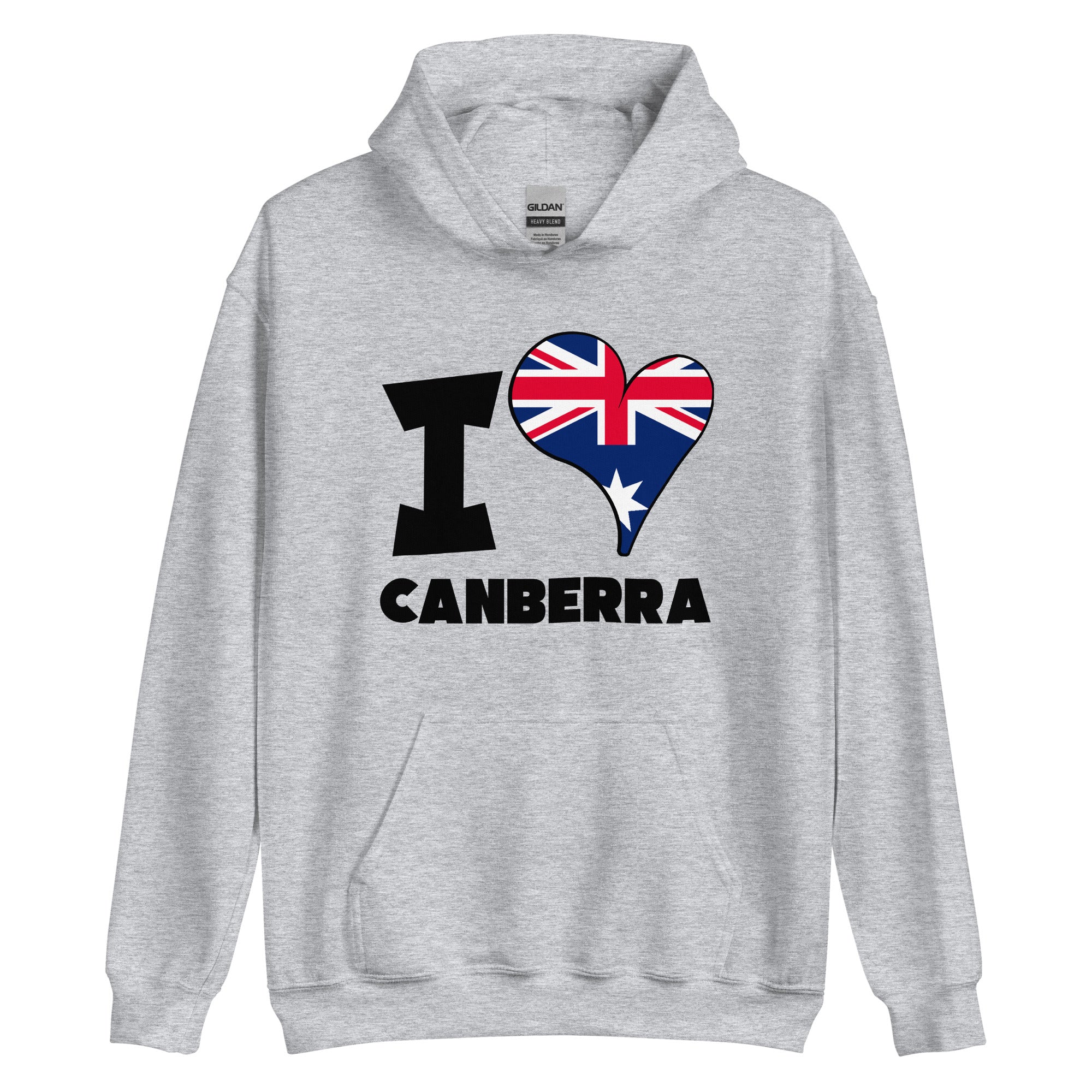 Unisex Hoodie - I Love Canberra Flag