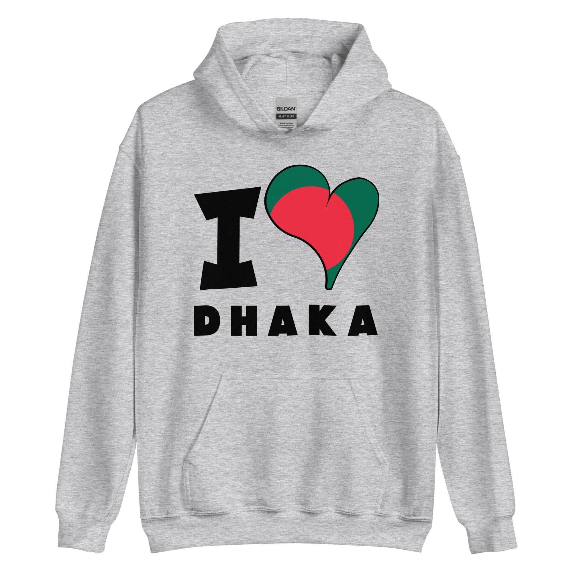 Unisex Hoodie - I Love Dhaka Flag