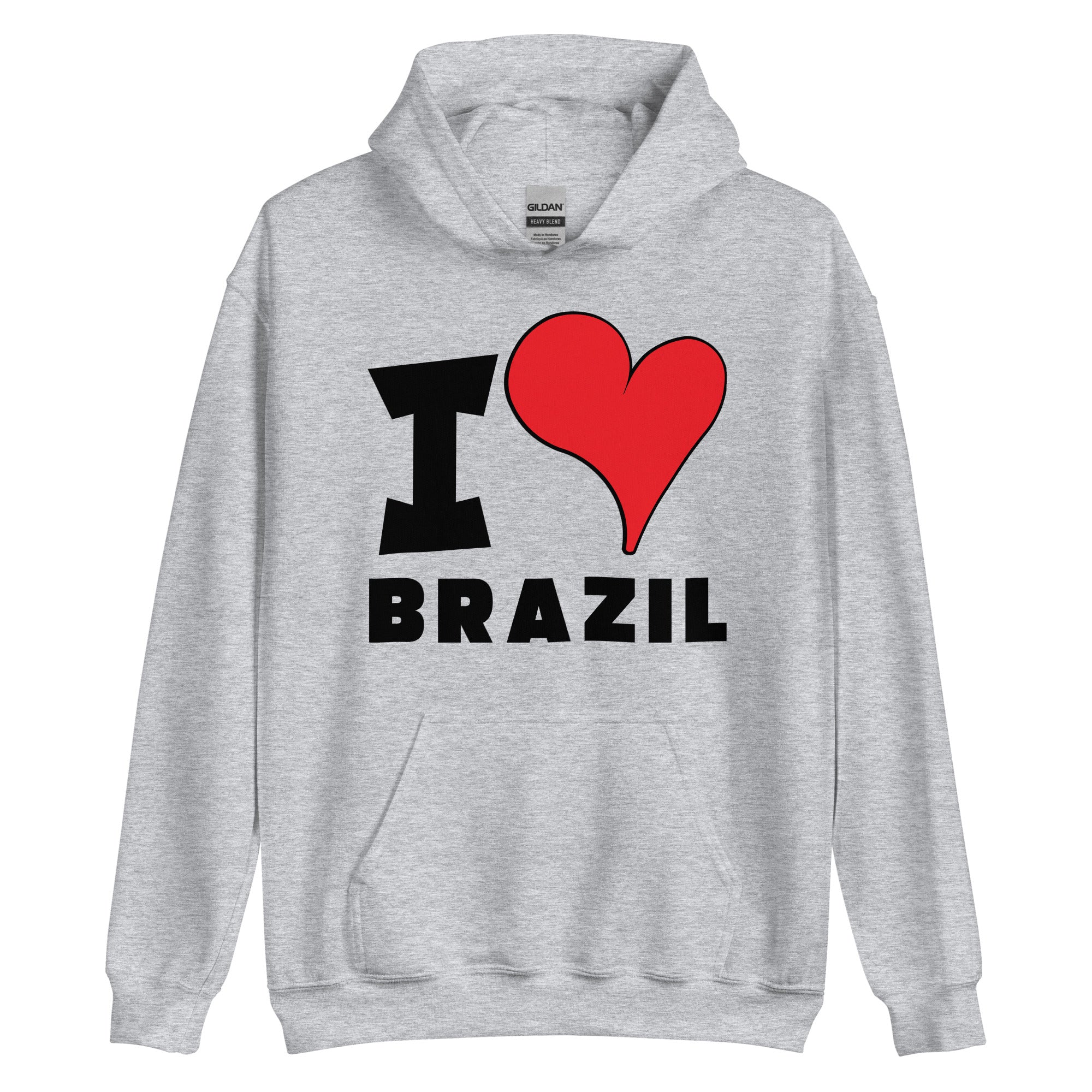 Unisex Hoodie - I Love Brazil Red