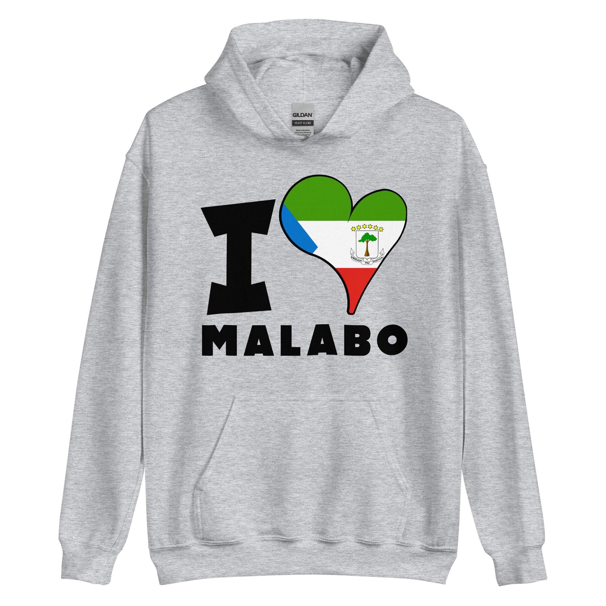 Unisex Hoodie - I Love Malabo Flag