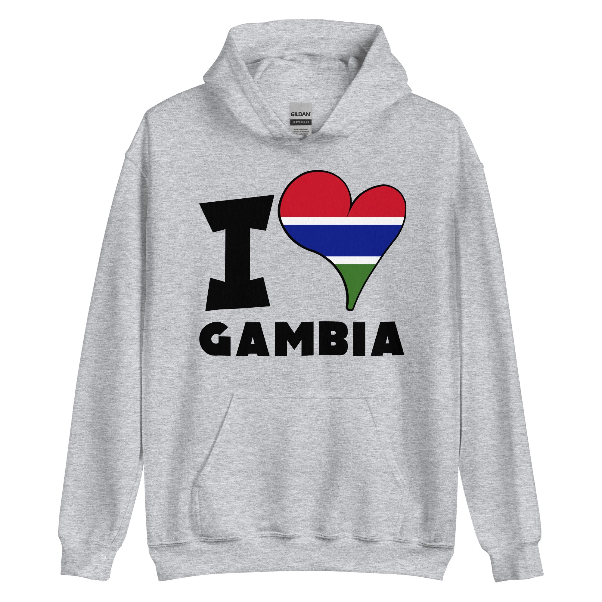 Unisex Hoodie - I Love Gambia Flag