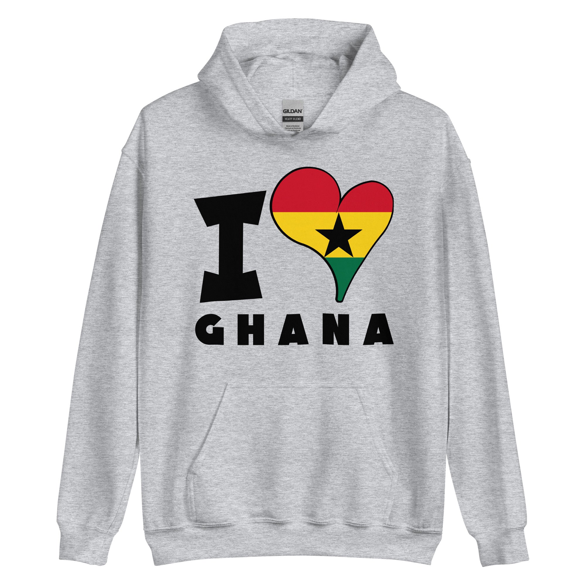 Unisex Hoodie - I Love Ghana Flag