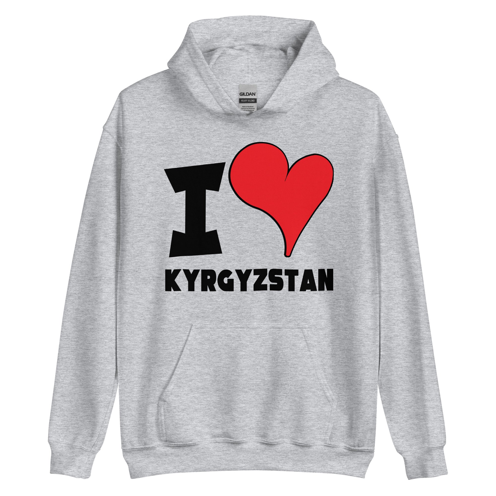 Unisex Hoodie - I Love Kyrgyzstan Red