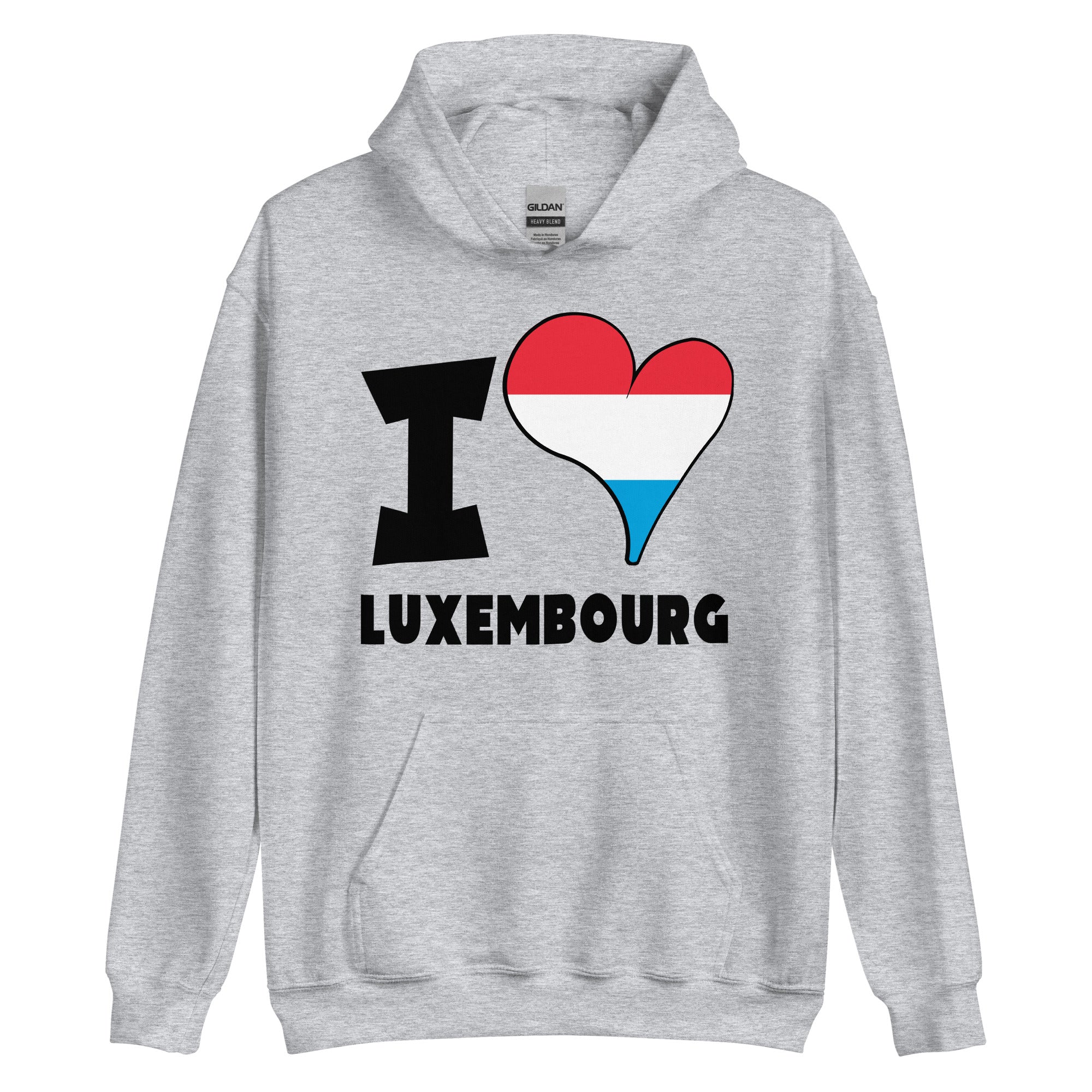 Unisex Hoodie - I Love Luxembourg Flag