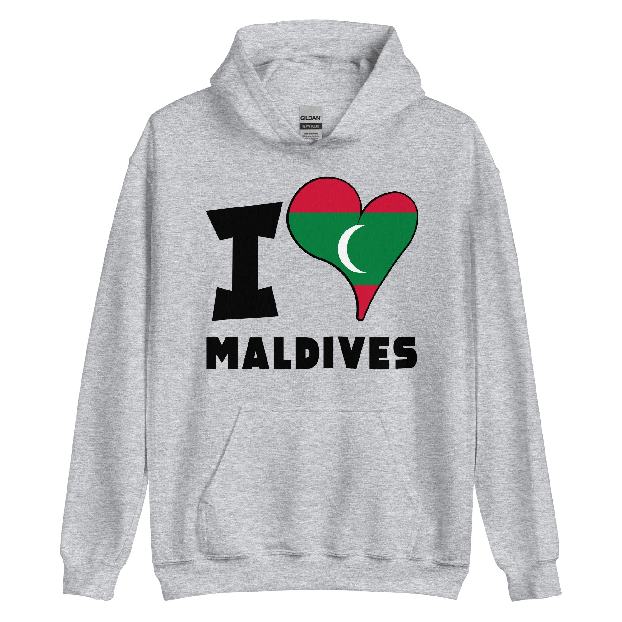 Unisex Hoodie - I Love Maldives Flag