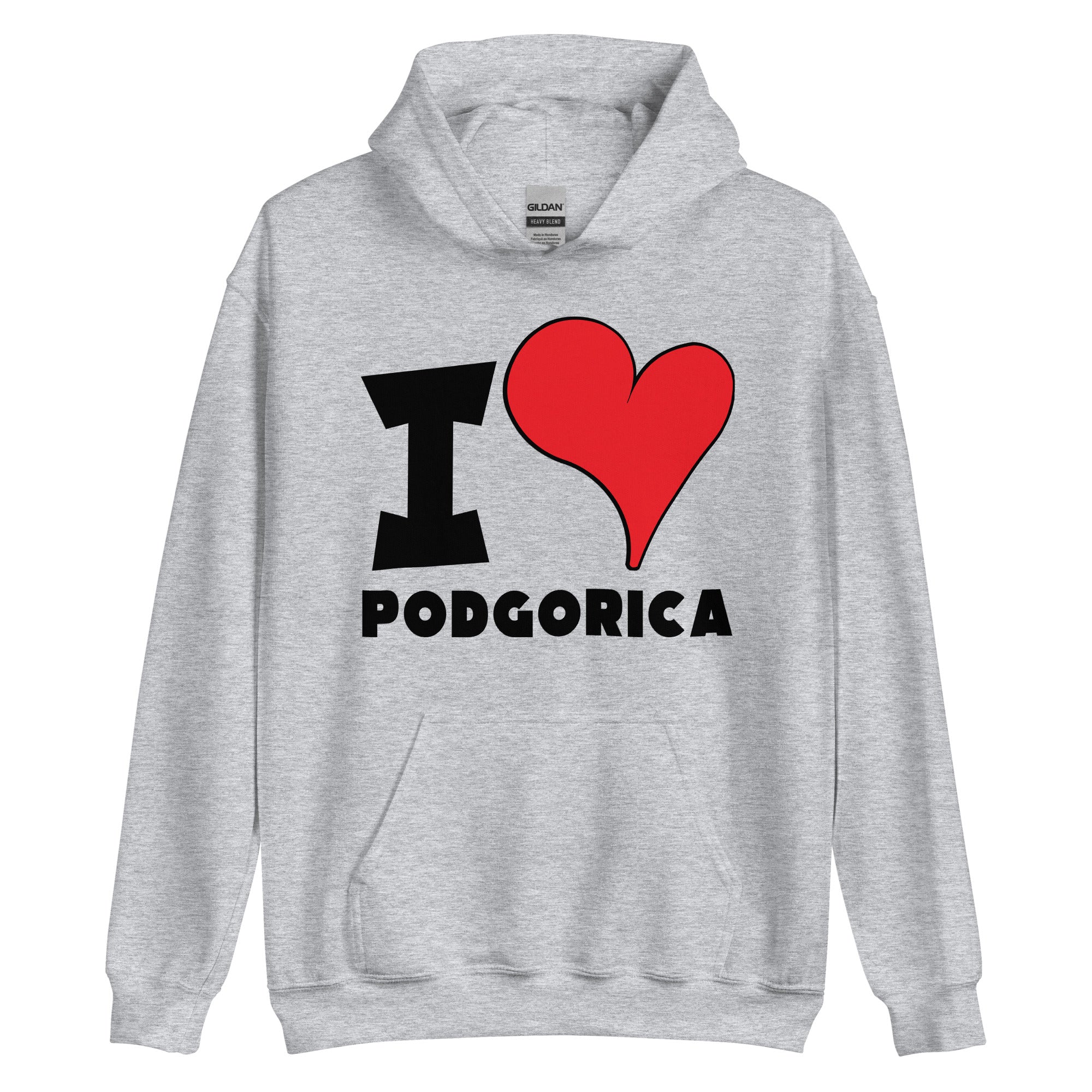 Unisex Hoodie - I Love Podgorica Red