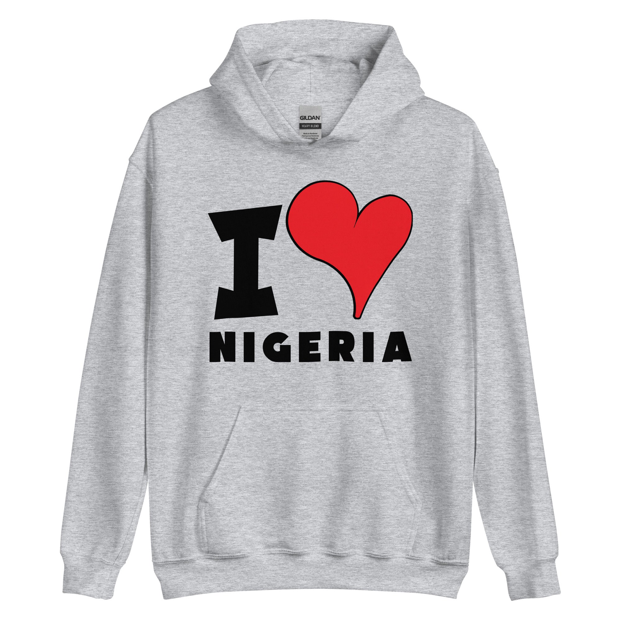 Unisex Hoodie - I Love Nigeria Red