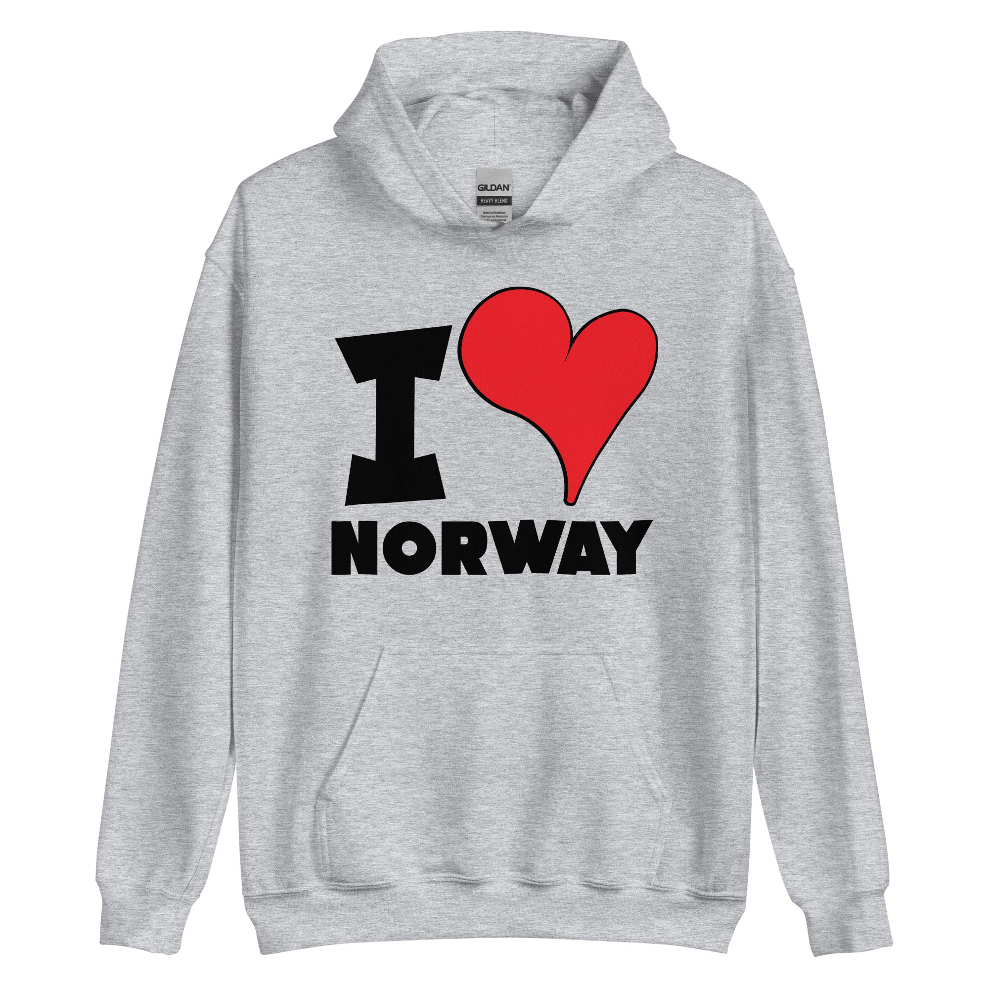 Unisex Hoodie - I Love Norway Red