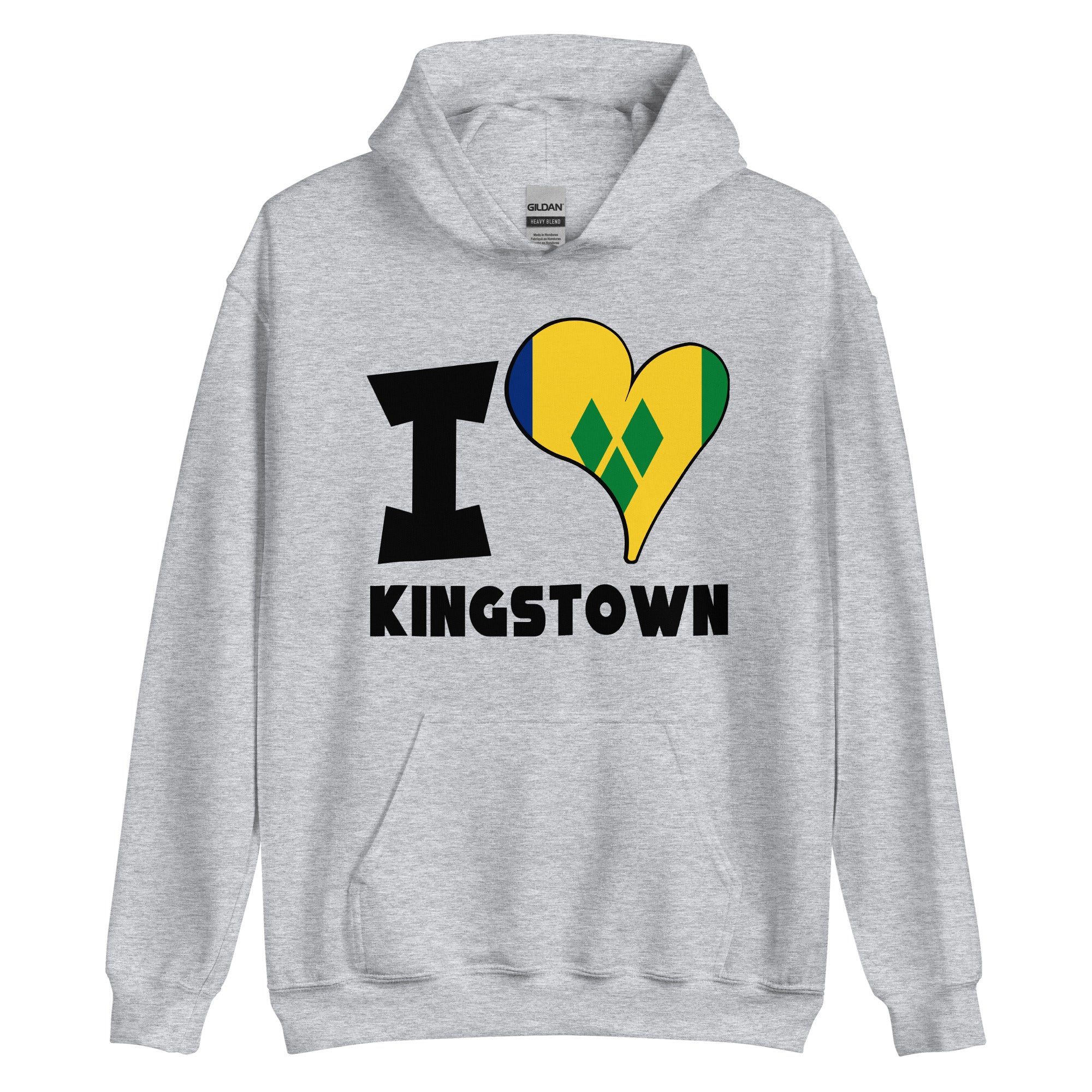 Unisex Hoodie - I Love Kingstown Flag