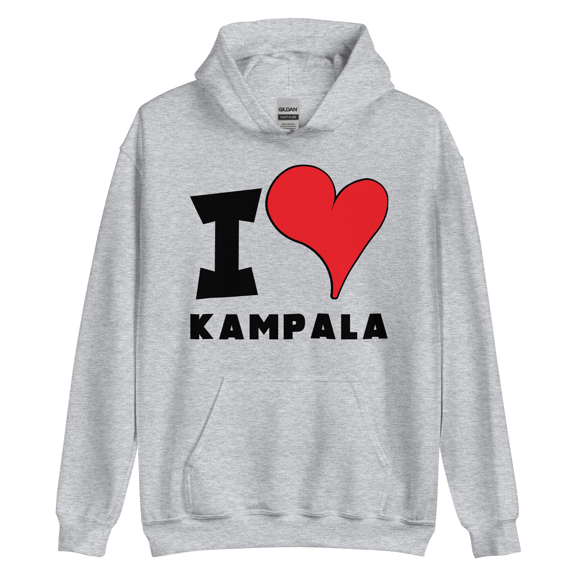 Unisex Hoodie - I Love Kampala Red