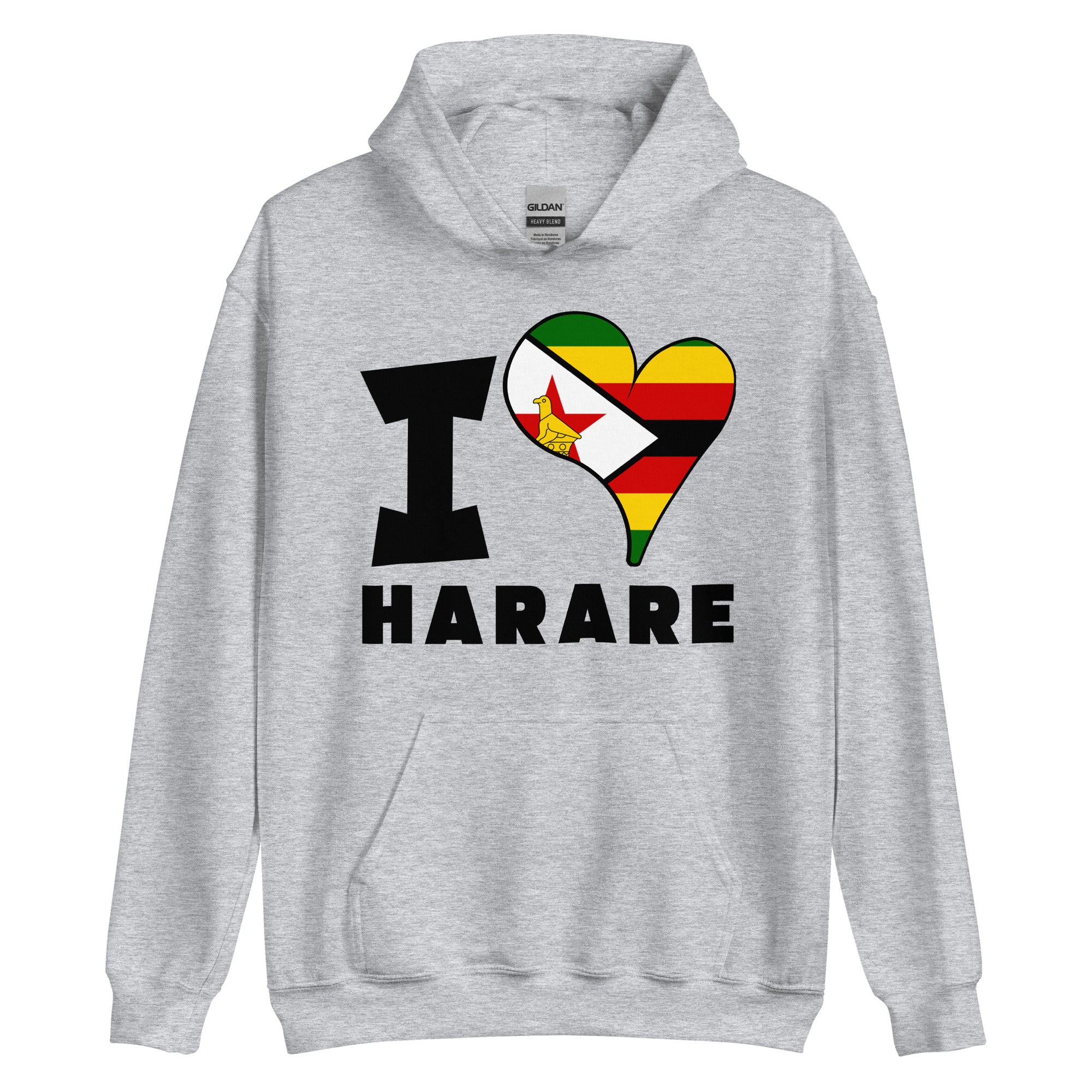 Unisex Hoodie - I Love Harare Flag