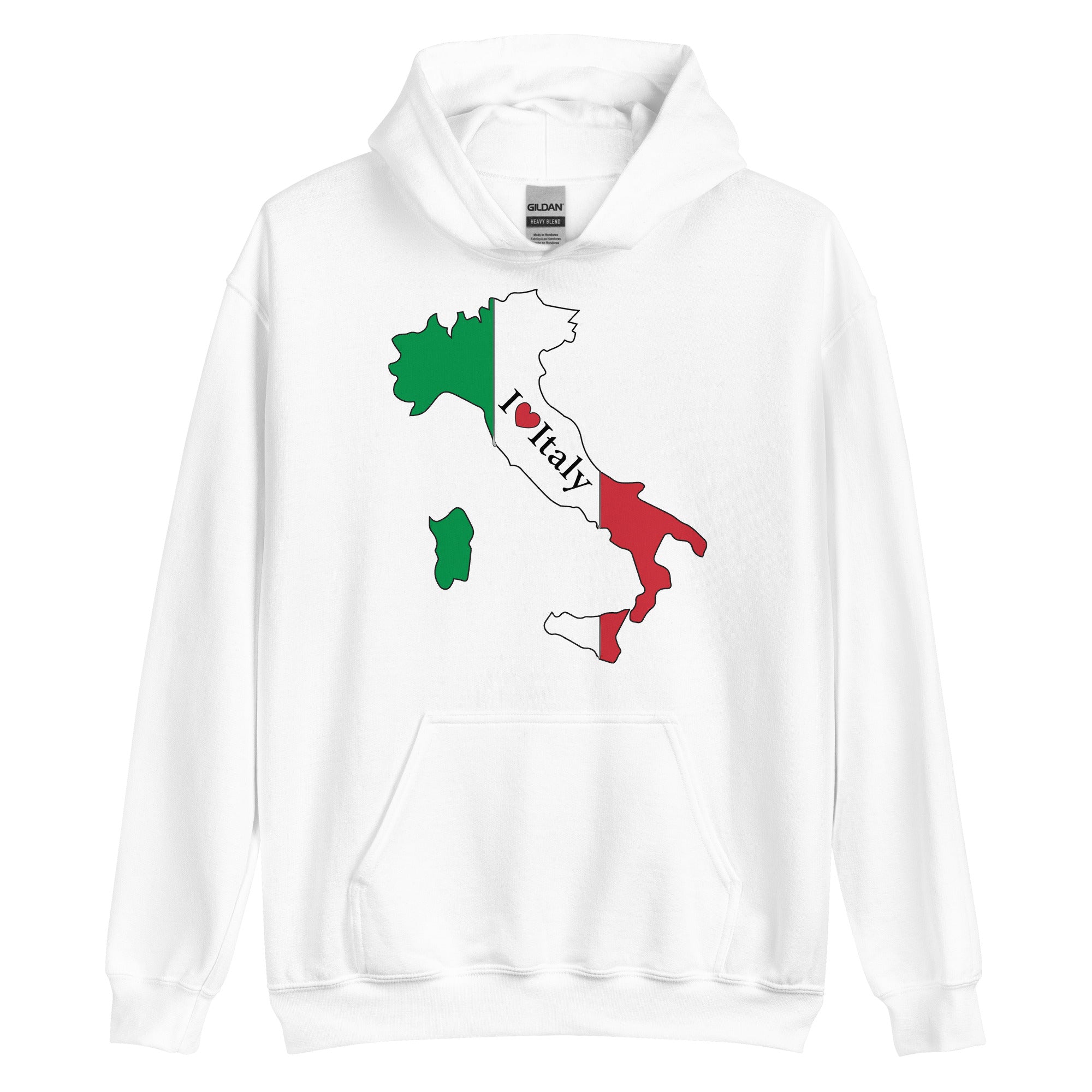 Unisex Hoodie - I Love Italy Map