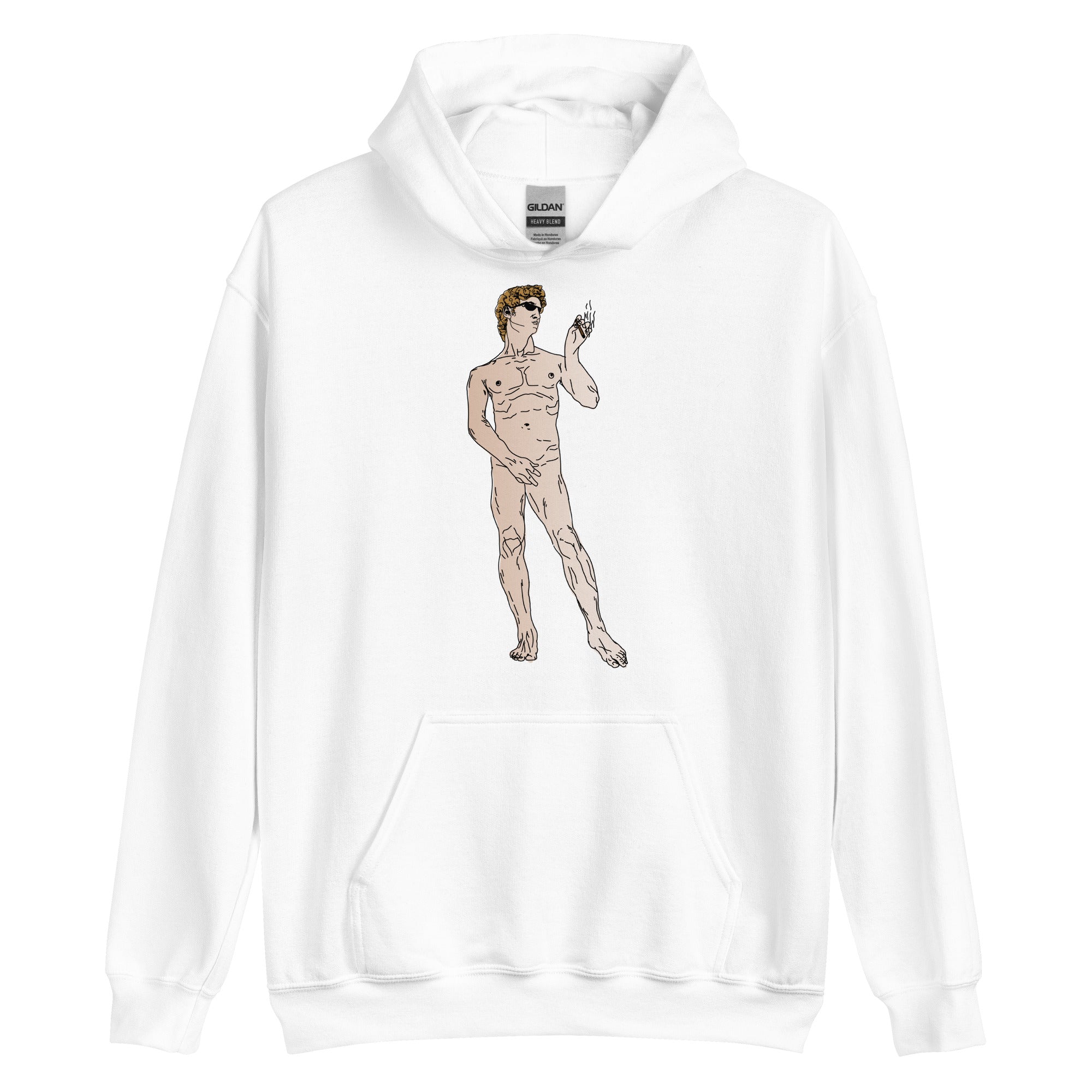 Unisex Hoodie -  Michelangelo David With Cannabis Design