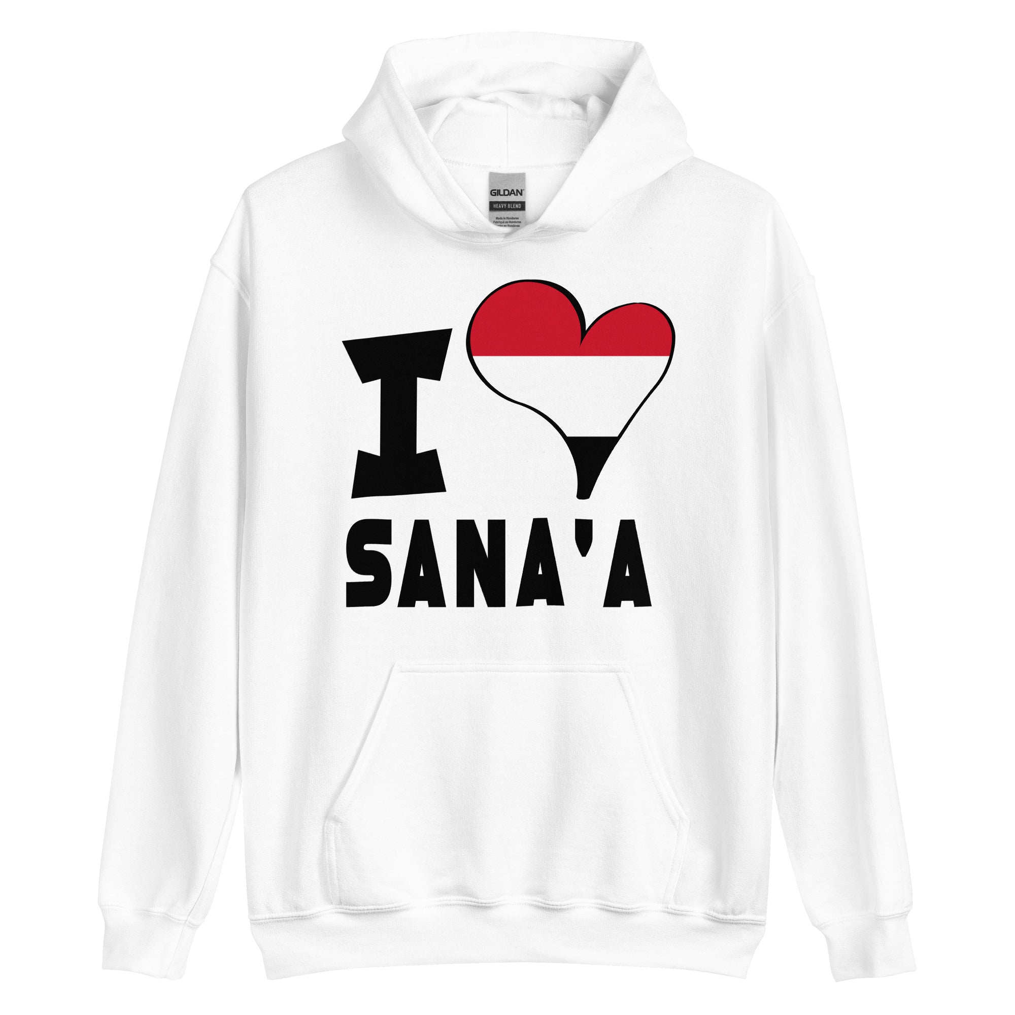 Unisex Hoodie - I Love Sana_a  Flag