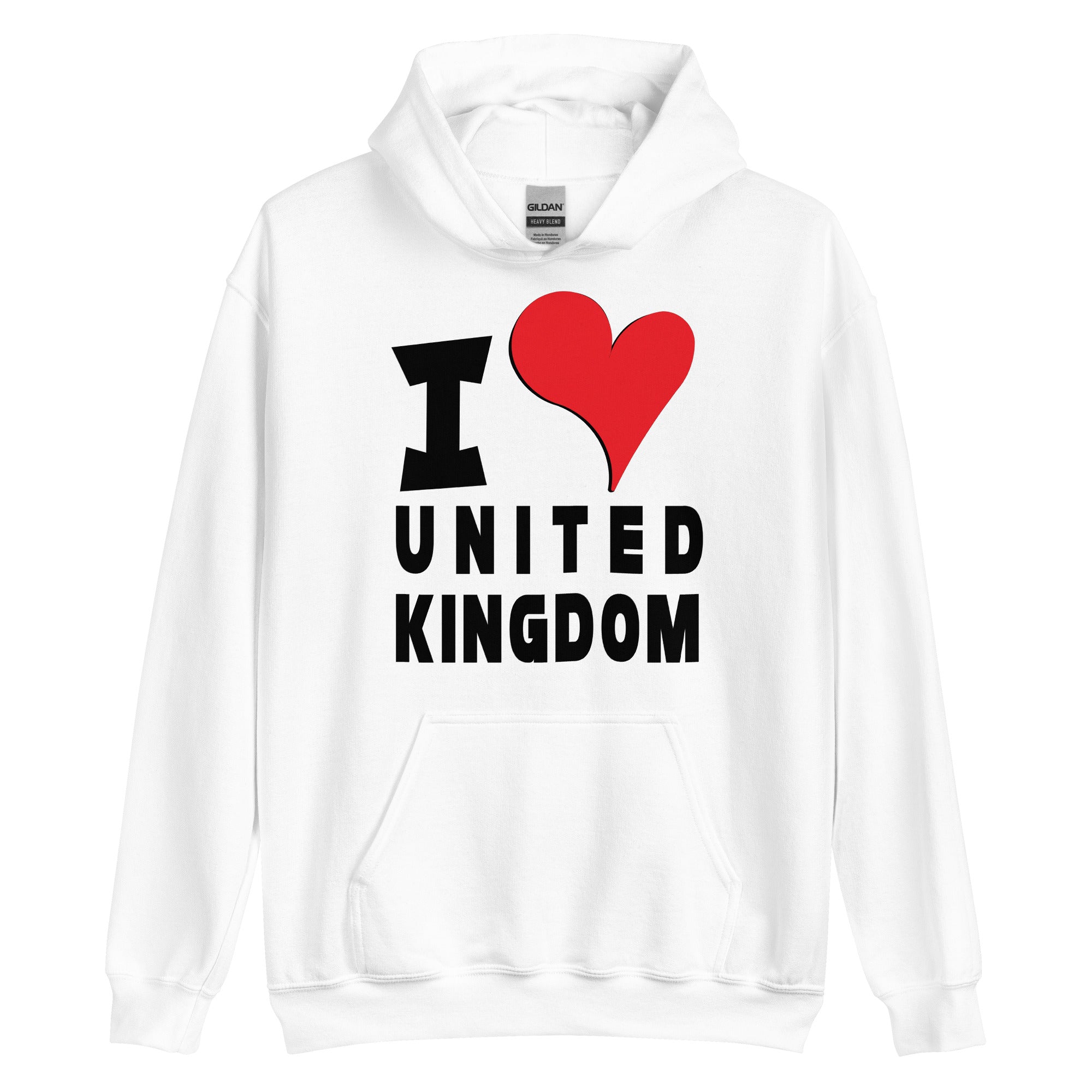 Unisex Hoodie - I Love UK Red