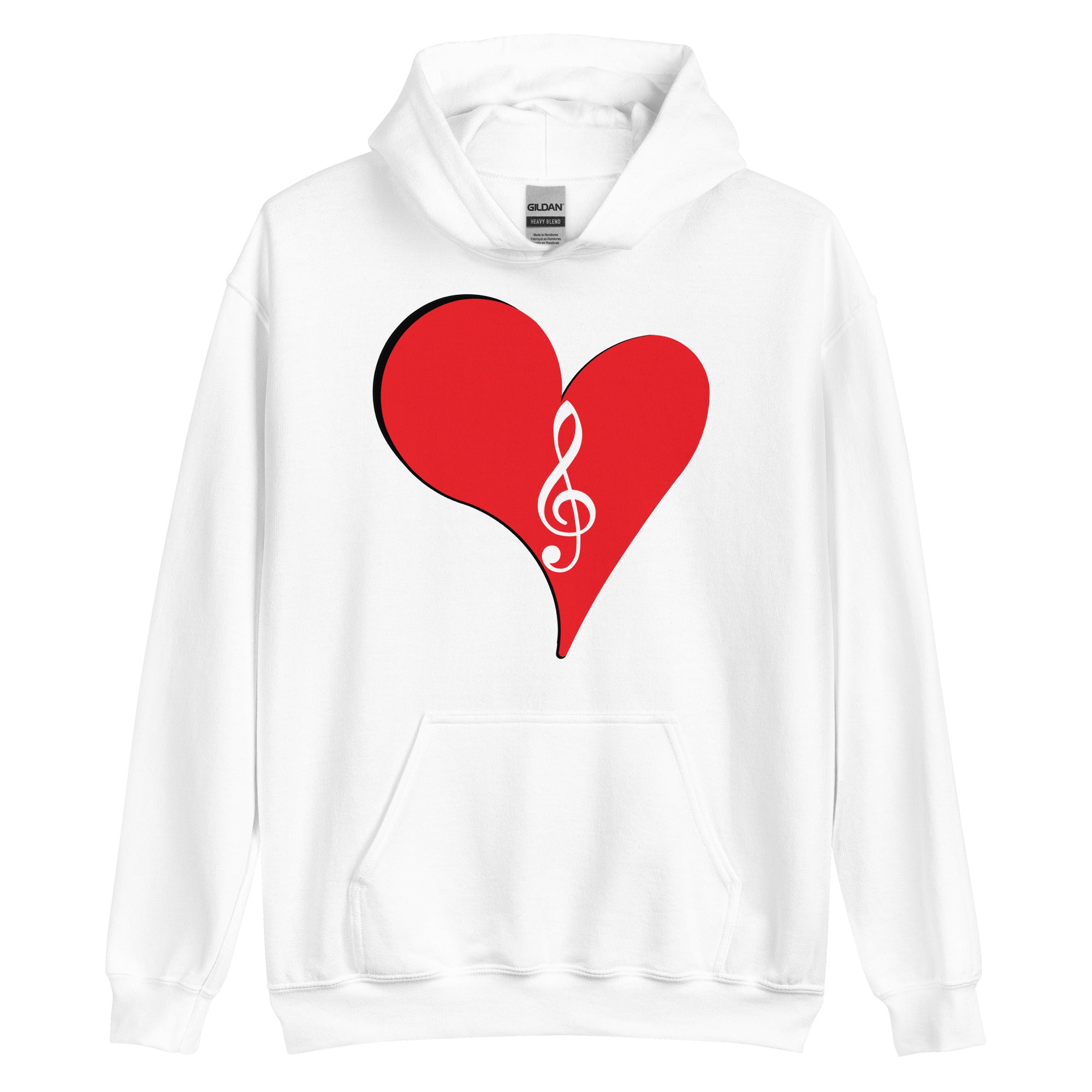 Unisex Hoodie - I Love Music Red